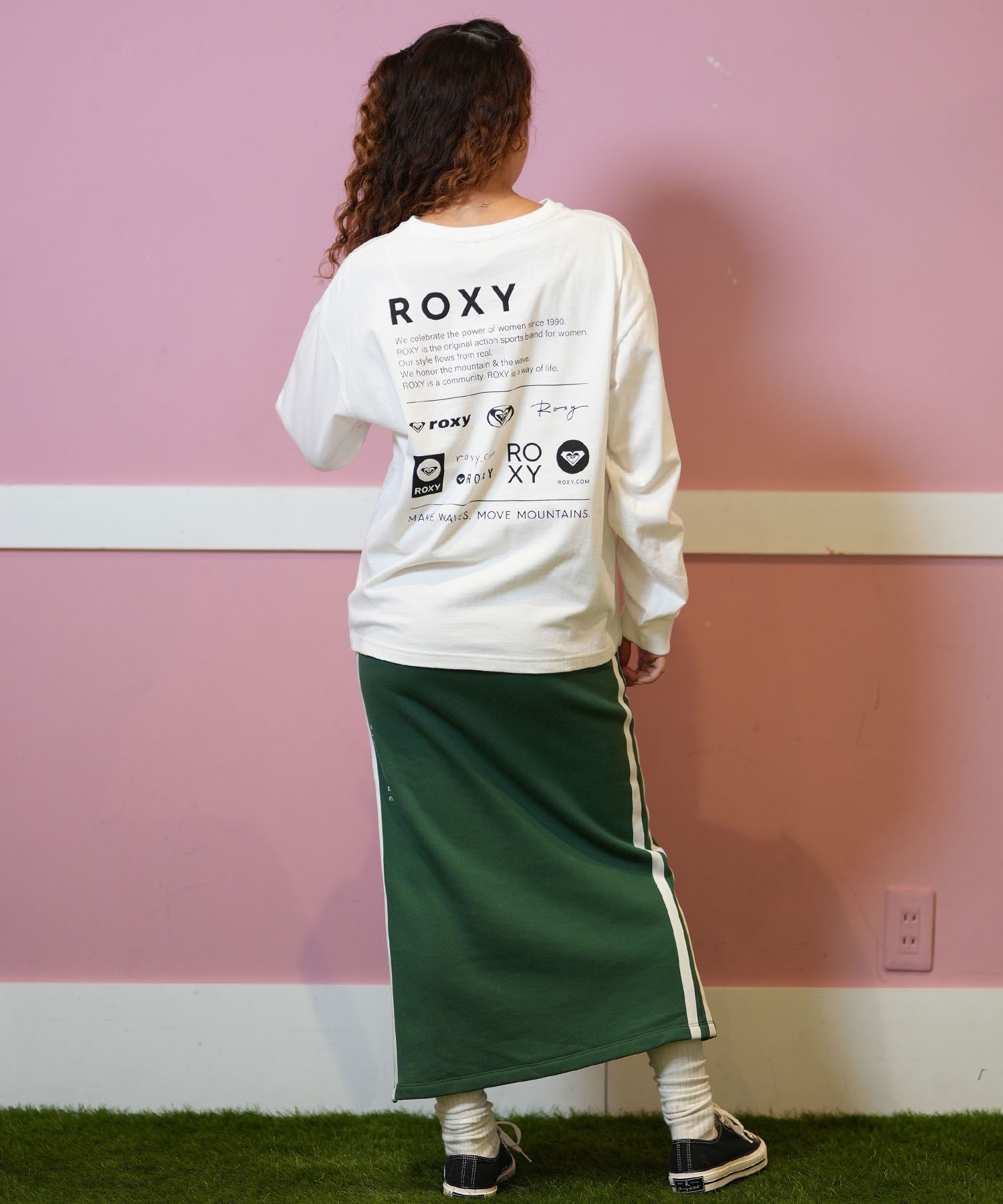 ROXY ロキシー 長袖 Tシャツ レディース ロンT ロゴ バックプリント RLT244047(WHT-M)