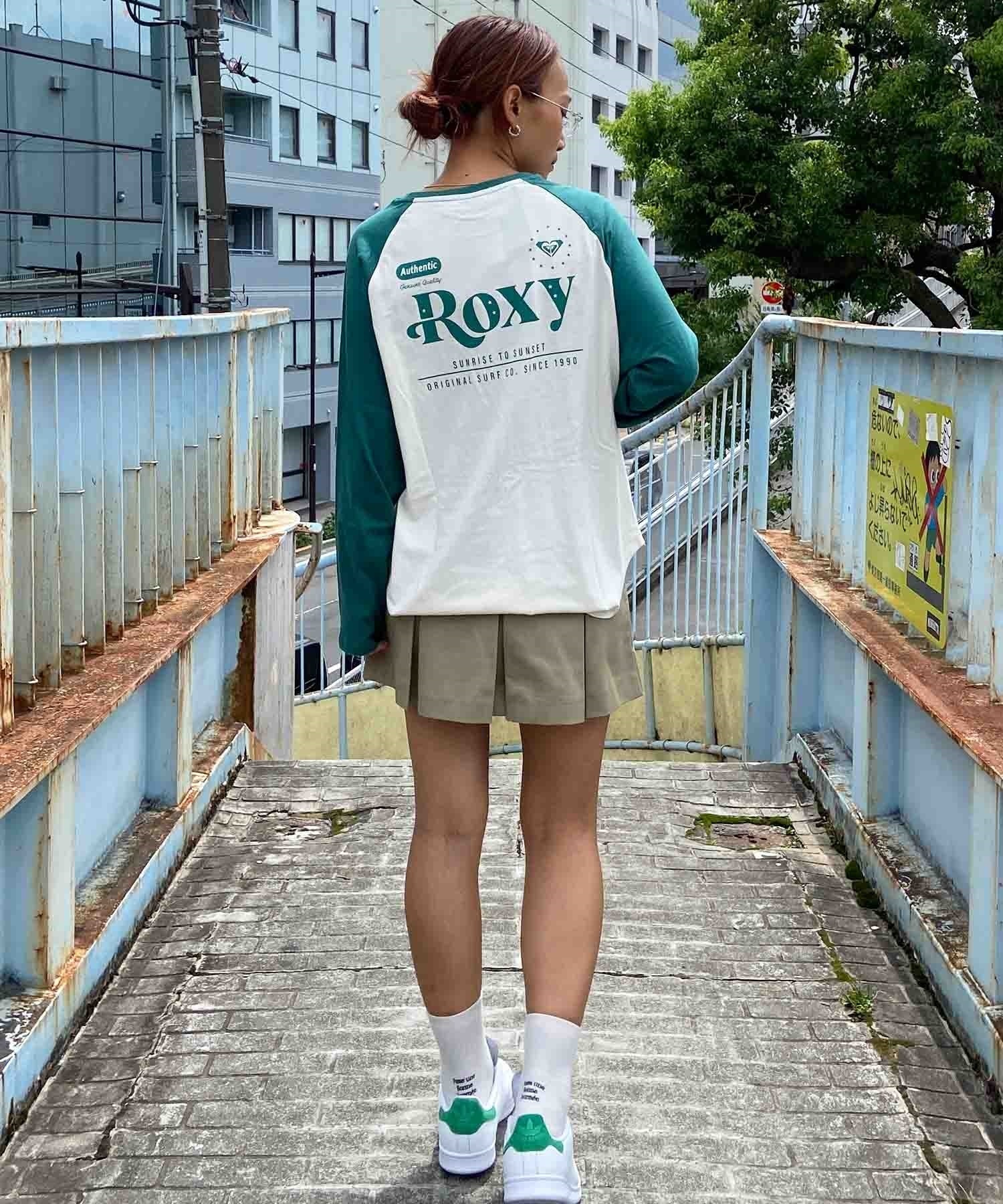 ROXY ロキシー 長袖 Tシャツ レディース ラグラン ロンT バックプリント ロゴ RLT244040(GRN-M)