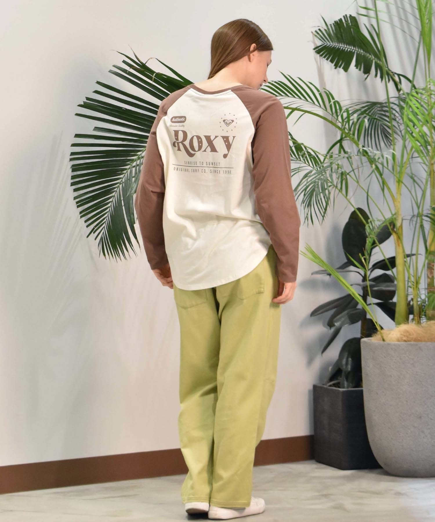 ROXY ロキシー 長袖 Tシャツ レディース ラグラン ロンT バックプリント ロゴ RLT244040(GRN-M)