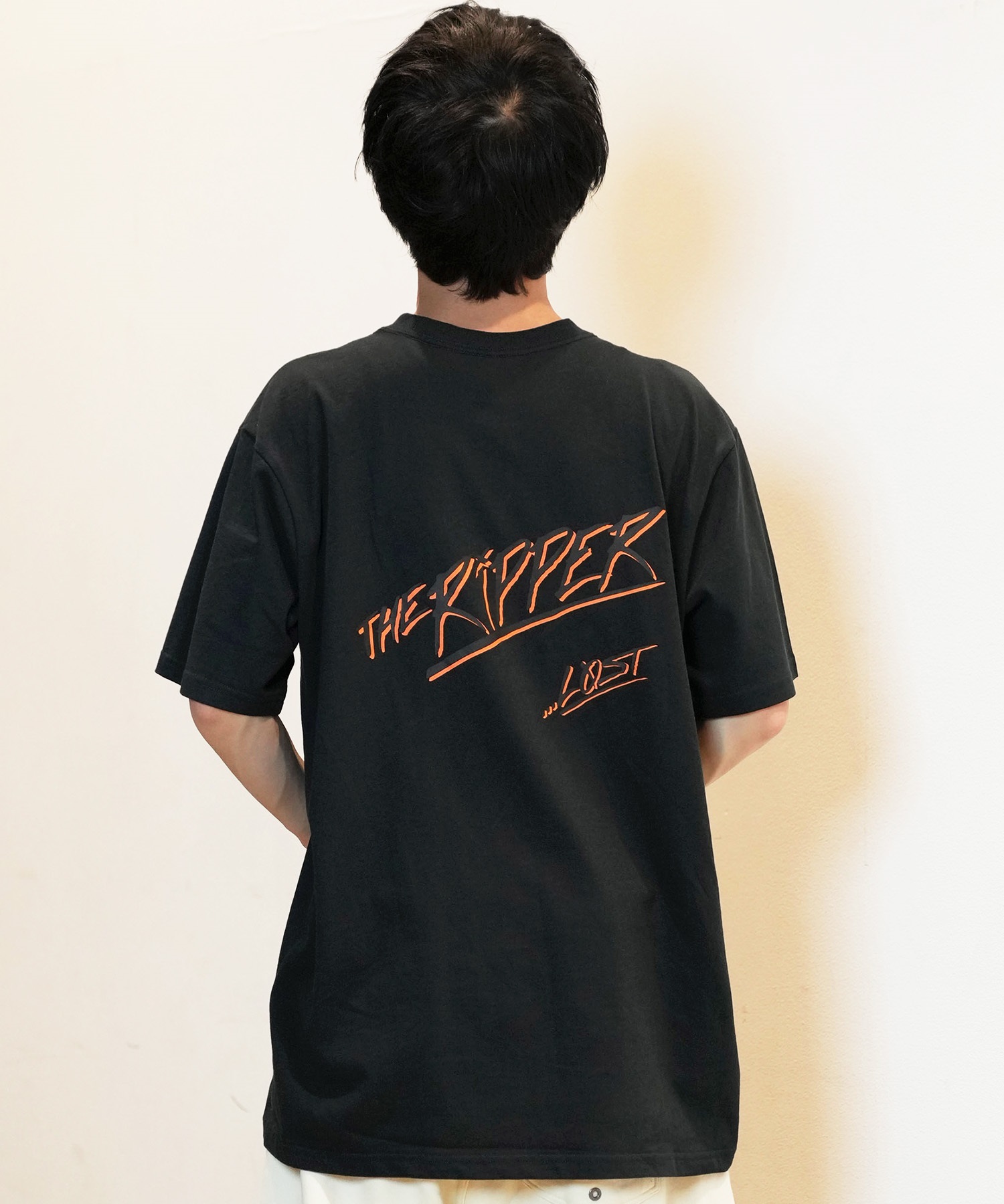 LOST ロスト 半袖 Tシャツ メンズ フロントプリント バックプリント BIG RIPPER L24SS-AS ムラサキスポーツ限定(WHT-M)