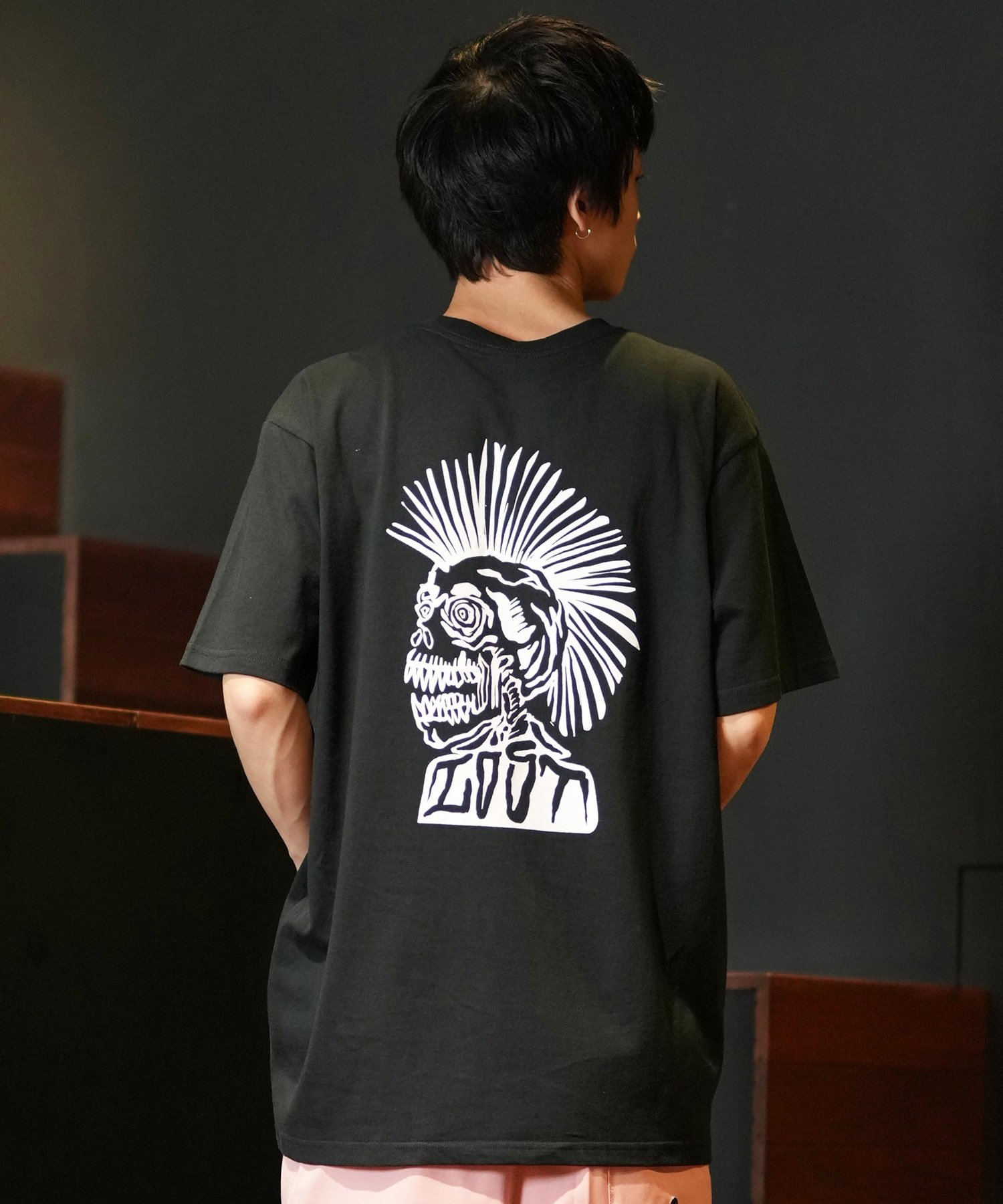 LOST ロスト 半袖 Tシャツ メンズ フロントプリント バックプリント MOHAWK L24SS-AQ ムラサキスポーツ限定(WHT-M)