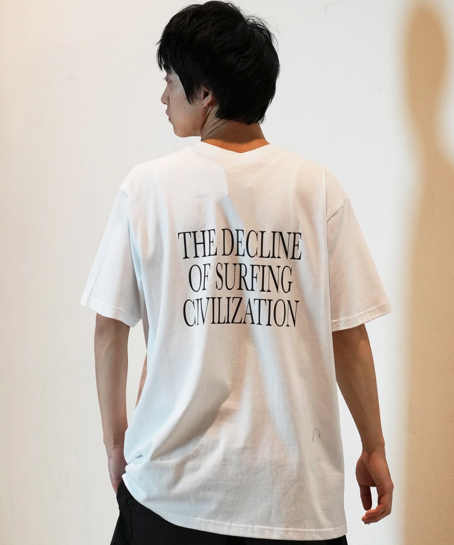 LOST ロスト 半袖 Tシャツ メンズ フロントプリント バックプリント DECLINE L24SS-AO ムラサキスポーツ限定(WHT-M)