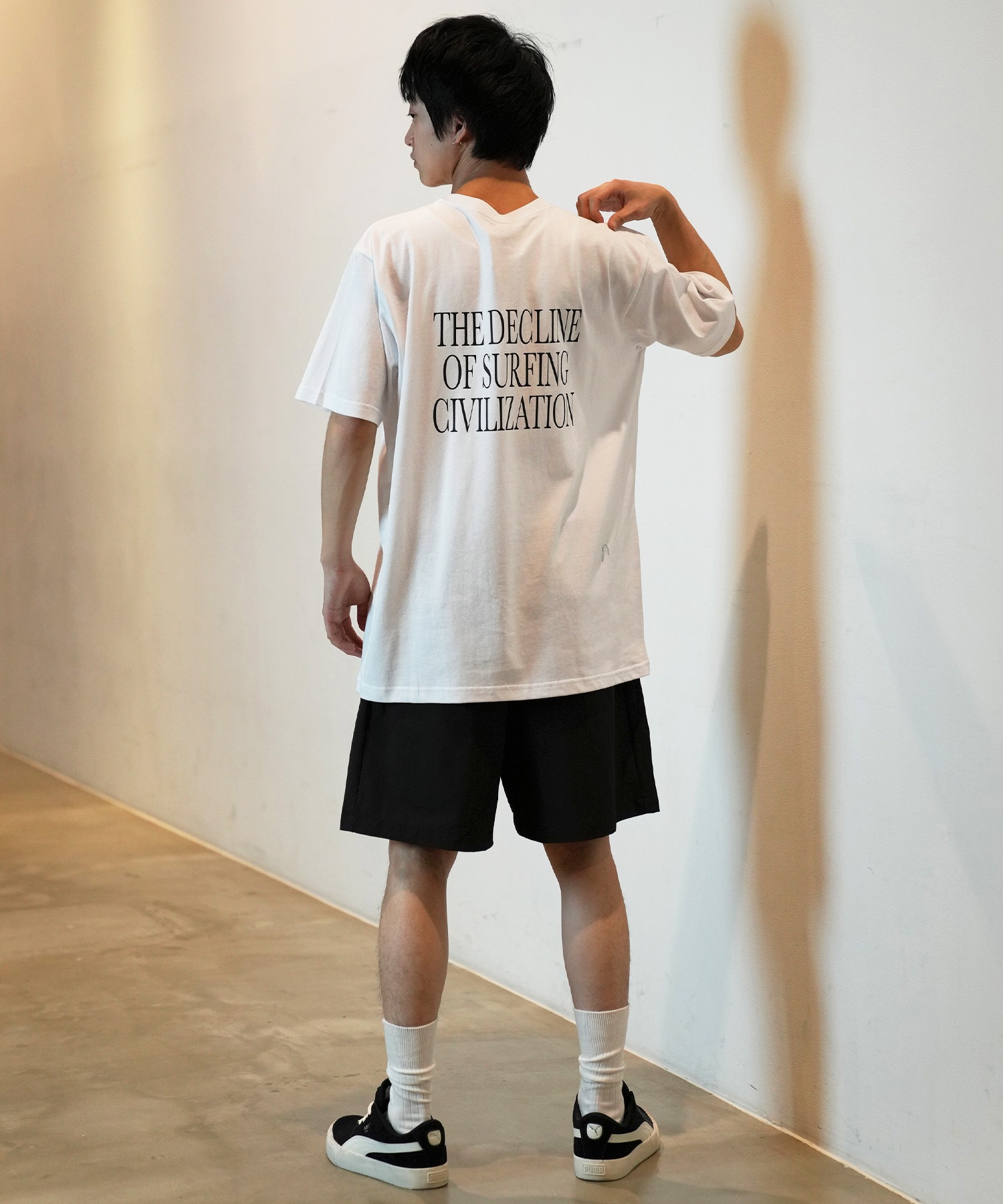 LOST ロスト 半袖 Tシャツ メンズ フロントプリント バックプリント DECLINE L24SS-AO ムラサキスポーツ限定(WHT-M)