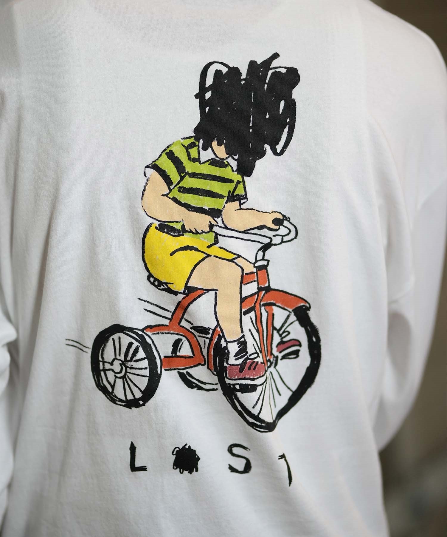 lost ロスト 長袖 Tシャツ メンズ ロンT バックプリント ムラサキスポーツ限定 L24F2205(WHT-M)