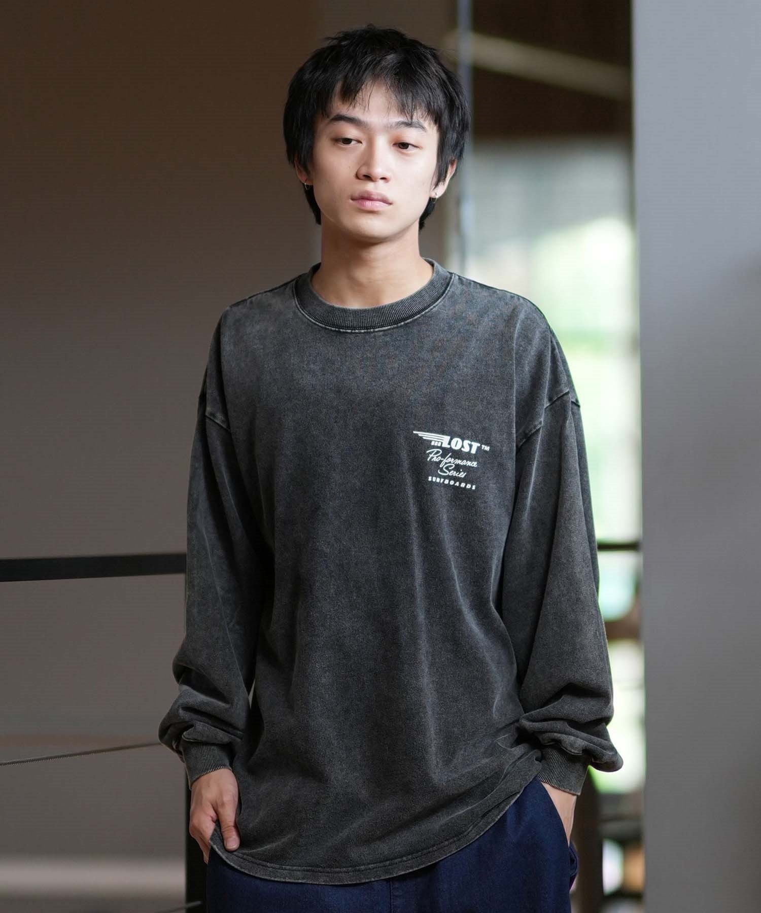 lost ロスト 長袖 Tシャツ メンズ ロンT バックプリント オーバーサイズ ユニセックス ムラサキスポーツ限定 L24F2202(PIGBK-M)