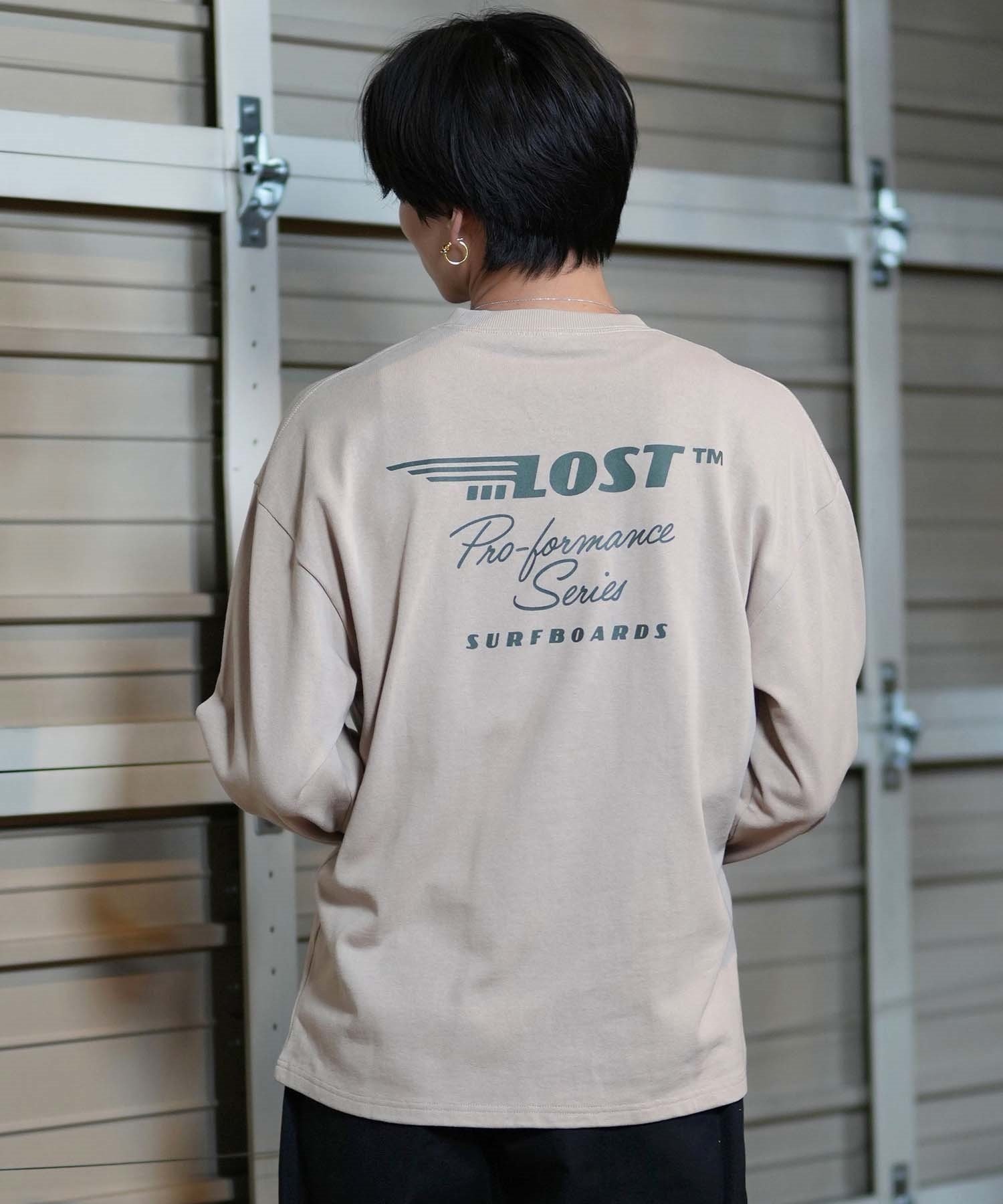 lost ロスト 長袖 Tシャツ メンズ ロンT バックプリント オーバーサイズ ユニセックス ムラサキスポーツ限定 L24F2202(PIGBK-M)