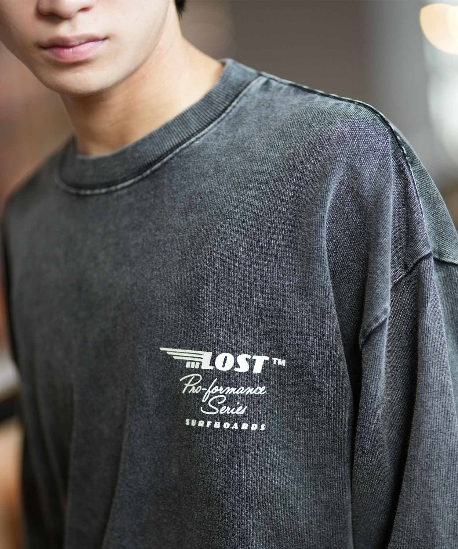 lost ロスト 長袖 Tシャツ メンズ ロンT バックプリント オーバーサイズ ユニセックス ムラサキスポーツ限定 L24F2202(PIGBK-M)