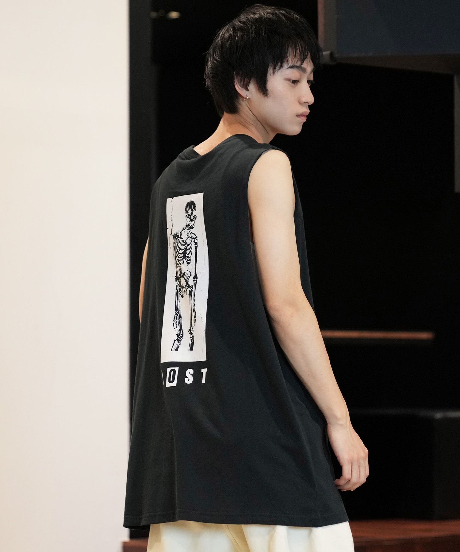 LOST ロスト タンクトップ メンズ フロントプリント バックプリント DRAINED TANK L24SS-AT ムラサキスポーツ限定(WHT-M)