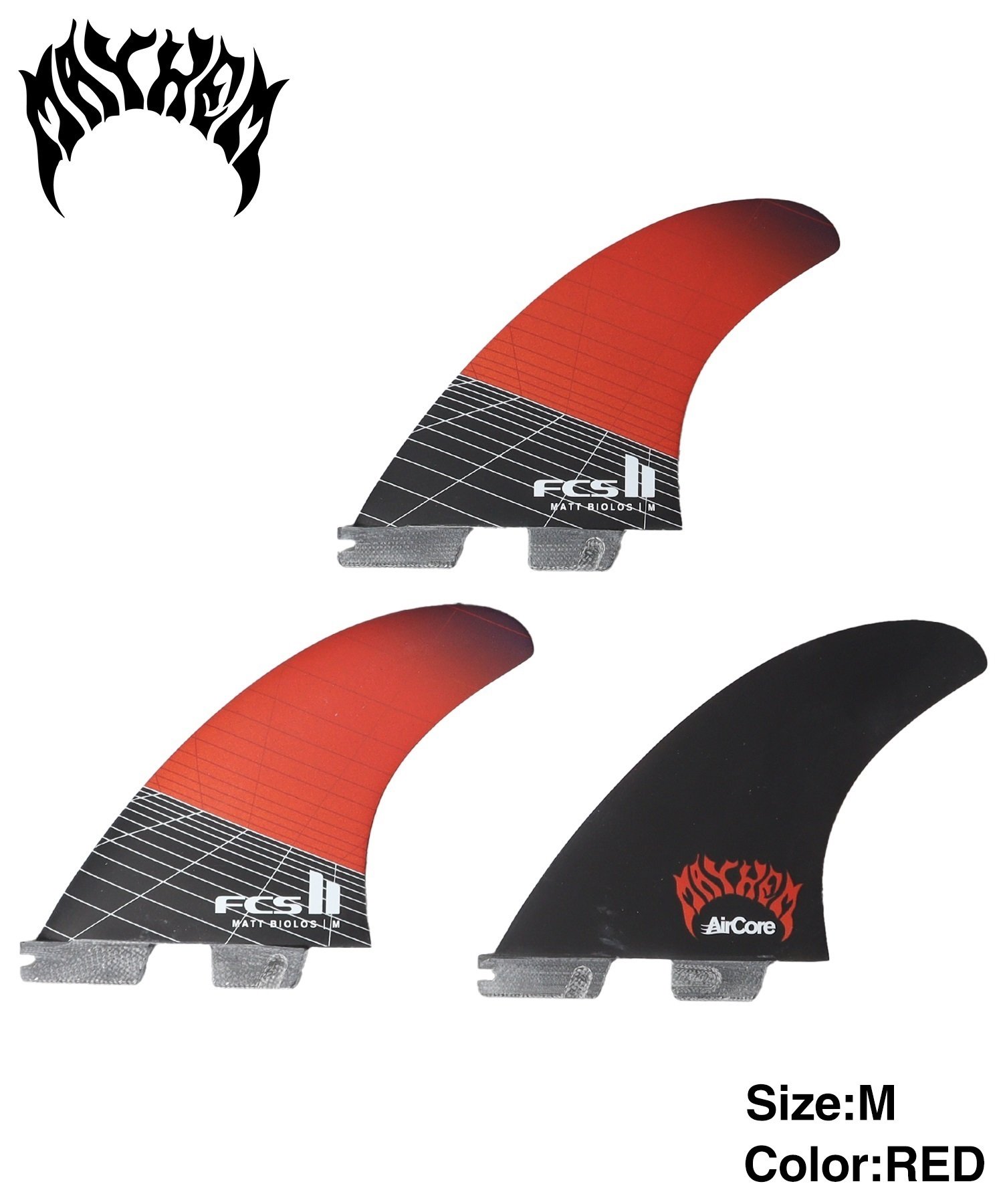 FCS2 エフシーエスツー Matt Biolos Tri-Quad Fins CARBON マット・バイオロス MAYHEM メイヘム フィン サーフィン ムラサキスポーツ(RED-M)