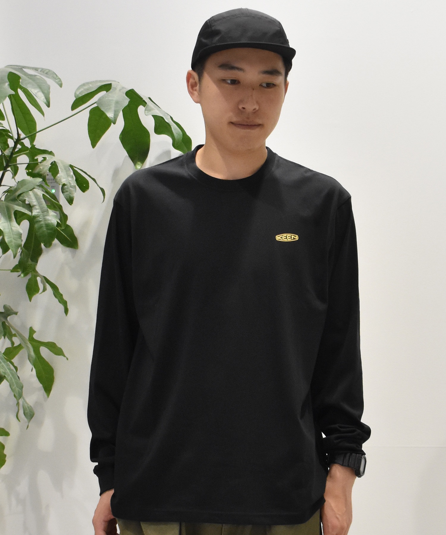 KEEN キーン 長袖 Tシャツ メンズ ロンT バックプリント 吸汗速乾 1030639 ムラサキスポーツ限定(BK-M)