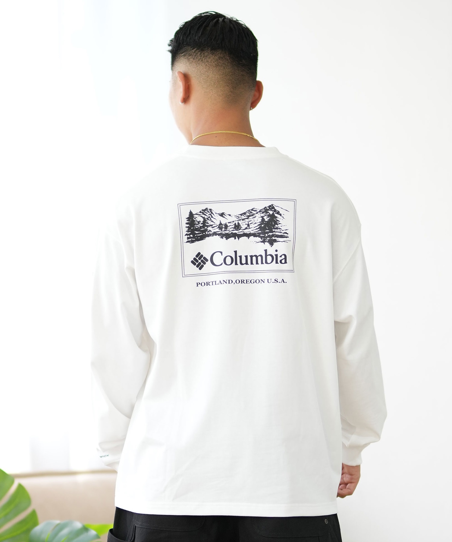 Columbia コロンビア 長袖 Tシャツ メンズ ロンT バックプリント ルーズシルエット ボックスシルエット PM0461 ムラサキスポーツ限定(125-S)