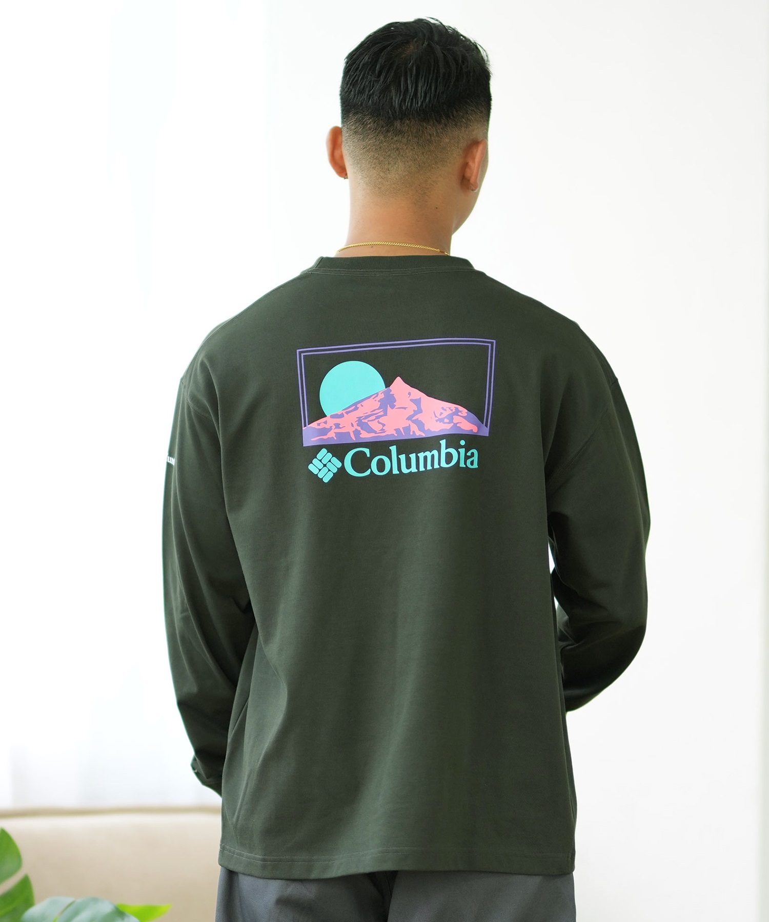 Columbia コロンビア 長袖 Tシャツ メンズ ロンT バックプリント ルーズシルエット ボックスシルエット PM0461 ムラサキスポーツ限定(125-S)