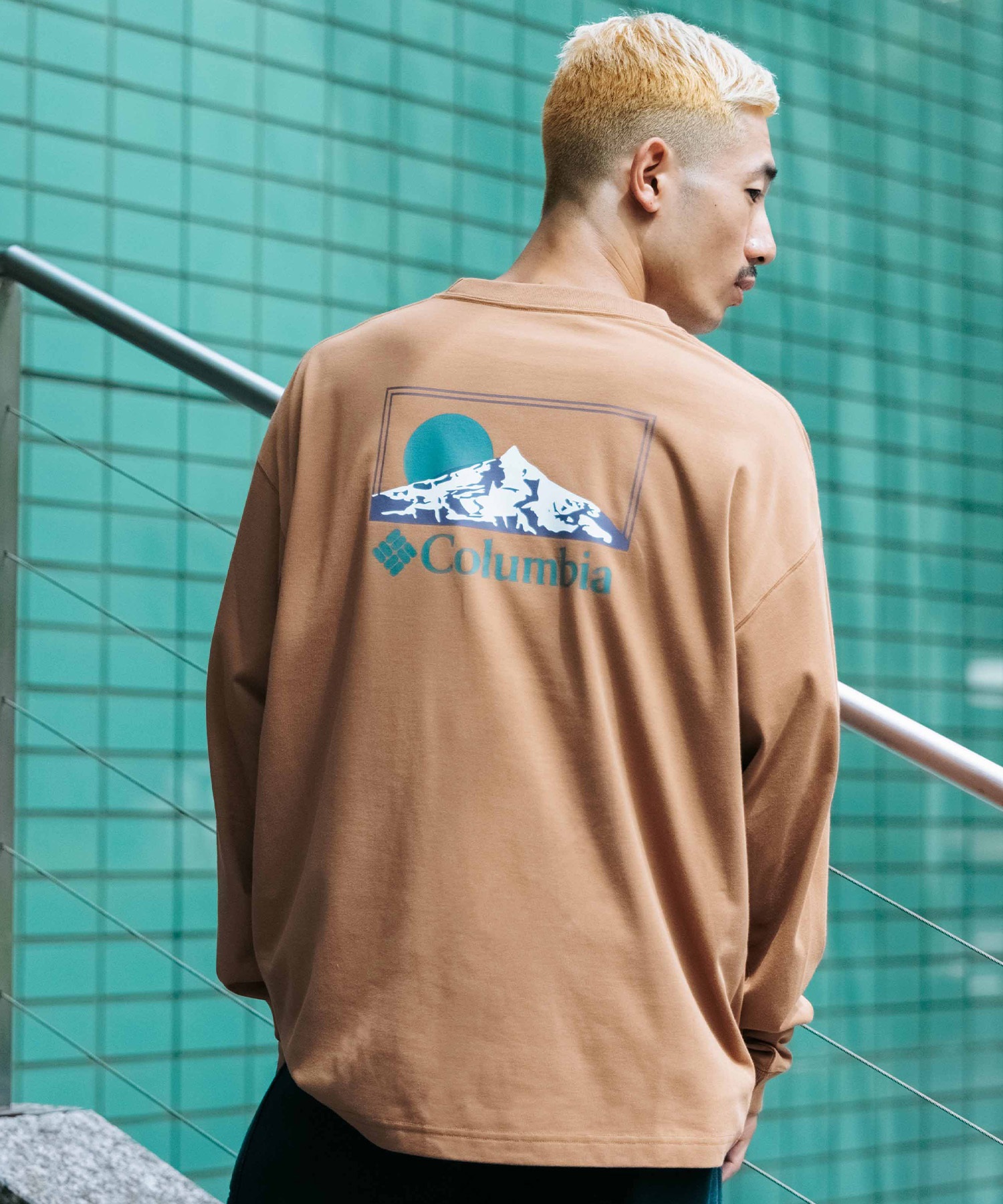 Columbia コロンビア 長袖 Tシャツ メンズ ロンT バックプリント ルーズシルエット ボックスシルエット PM0461 ムラサキスポーツ限定(125-S)