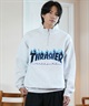 THRASHER スラッシャー ハーフジップ トレーナー メンズ スウェット アップリケロゴ ビッグシルエット 裏起毛 243TH1TR006 ムラサキスポーツ限定(WHT-M)