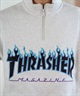 THRASHER スラッシャー ハーフジップ トレーナー メンズ スウェット アップリケロゴ ビッグシルエット 裏起毛 243TH1TR006 ムラサキスポーツ限定(WHT-M)