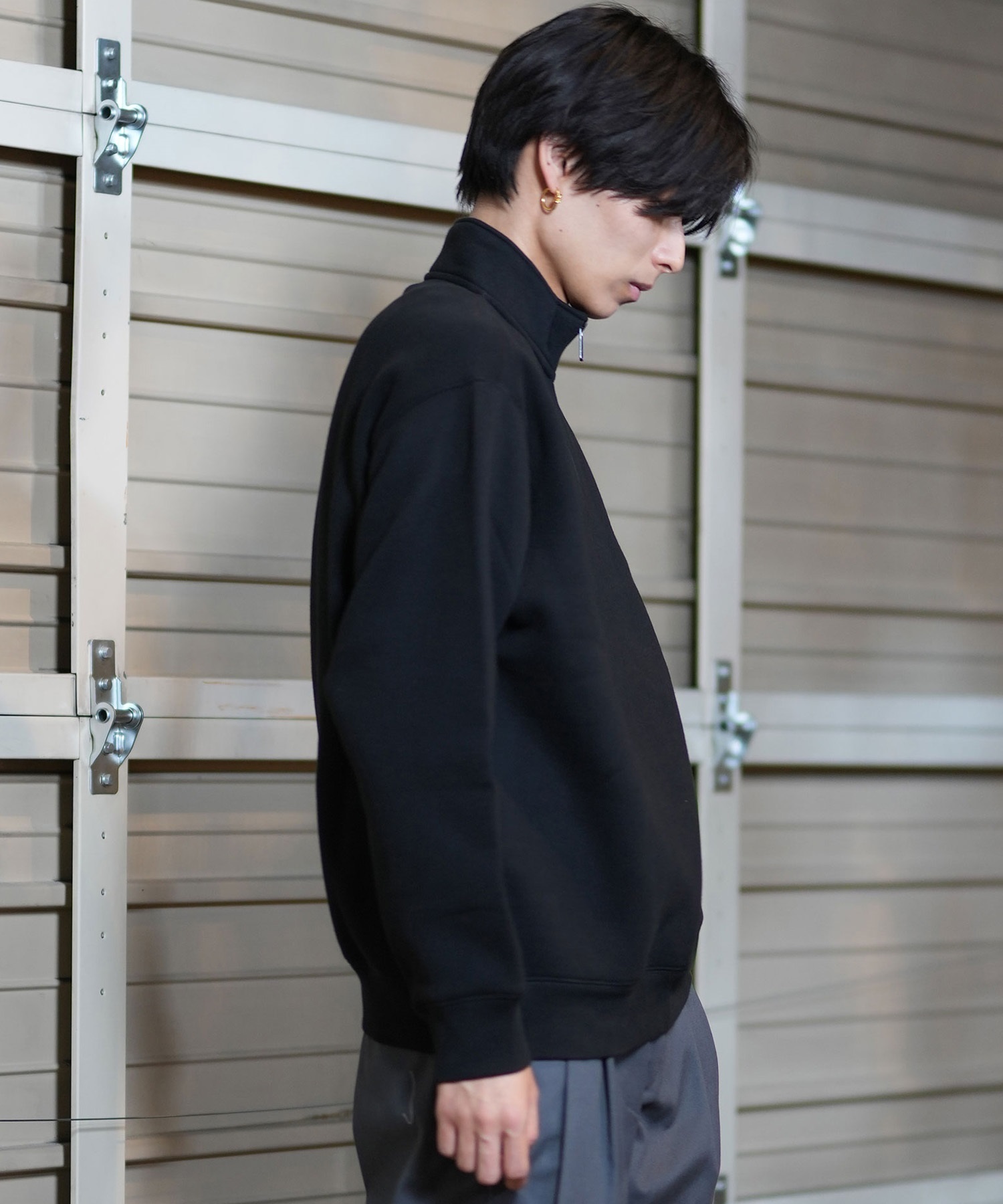 THRASHER スラッシャー ハーフジップ トレーナー メンズ スウェット ワンポイントロゴ ビッグシルエット 裏起毛 243TH1TR005 ムラサキスポーツ限定(WHT-M)