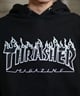 THRASHER スラッシャー パーカー プルオーバー メンズ スウェット フーディー アップリケロゴ刺繍 ビッグシルエット 裏起毛 243TH1PK010 ムラサキスポーツ限定(WHT-M)