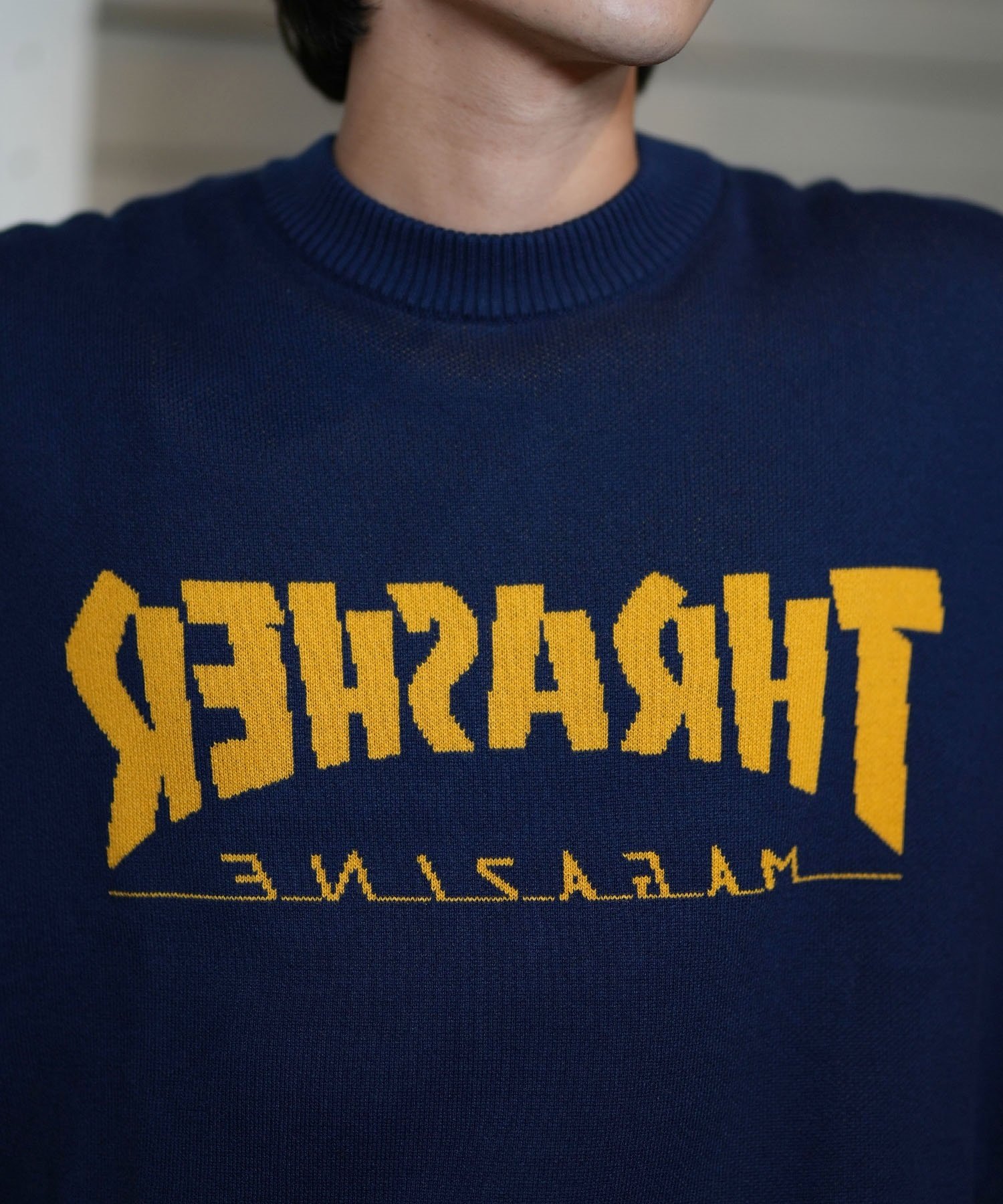 THRASHER スラッシャー THRASHER セーター メンズ JQDロゴセーター ビックシルエット 243TH1KN002 ムラサキスポーツ限定(IVO-M)