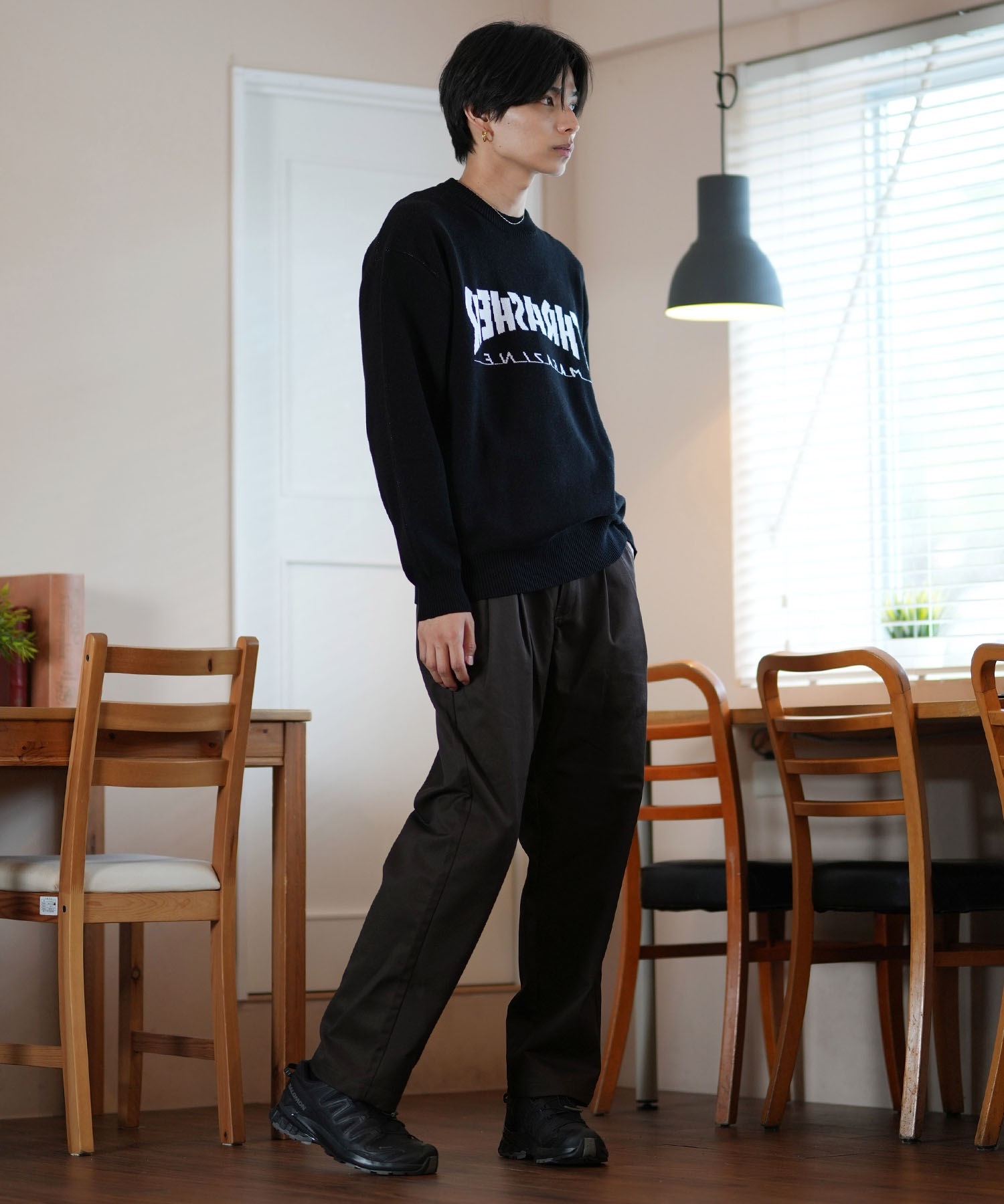 THRASHER スラッシャー THRASHER セーター メンズ JQDロゴセーター ビックシルエット 243TH1KN002 ムラサキスポーツ限定(IVO-M)