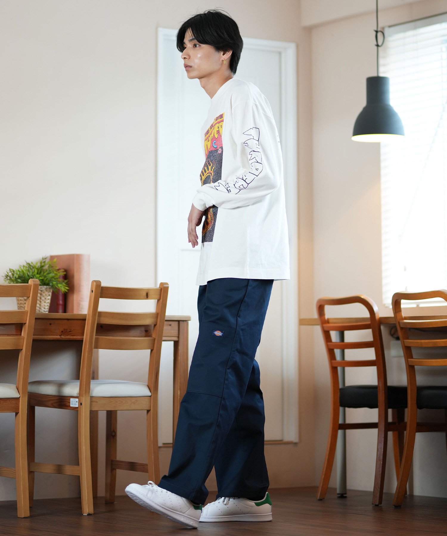 THRASHER スラッシャー 長袖 Tシャツ メンズ ロンT ピグメント加工 ビッグシルエット 243TH1LT015 ムラサキスポーツ限定(WHT-M)