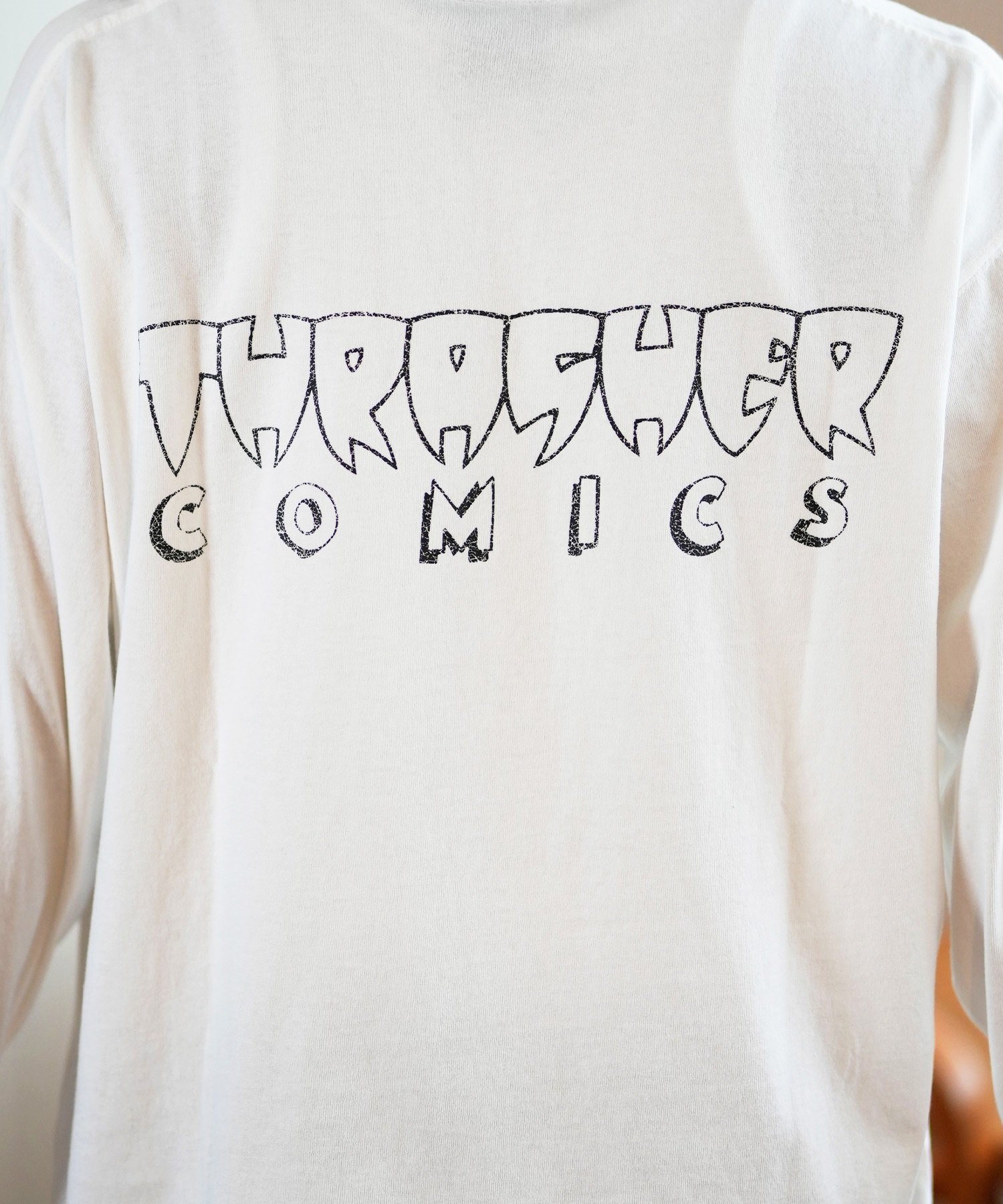 THRASHER スラッシャー 長袖 Tシャツ メンズ ロンT ピグメント加工 ビッグシルエット 243TH1LT014 ムラサキスポーツ限定(WHT-M)