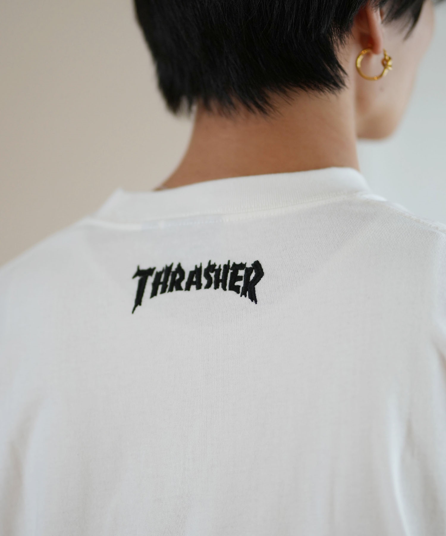 THRASHER スラッシャー 長袖 Tシャツ メンズ THRASHER×ネックフェイス LSTEE 243TH1LT011 ムラサキスポーツ限定(WHT-M)