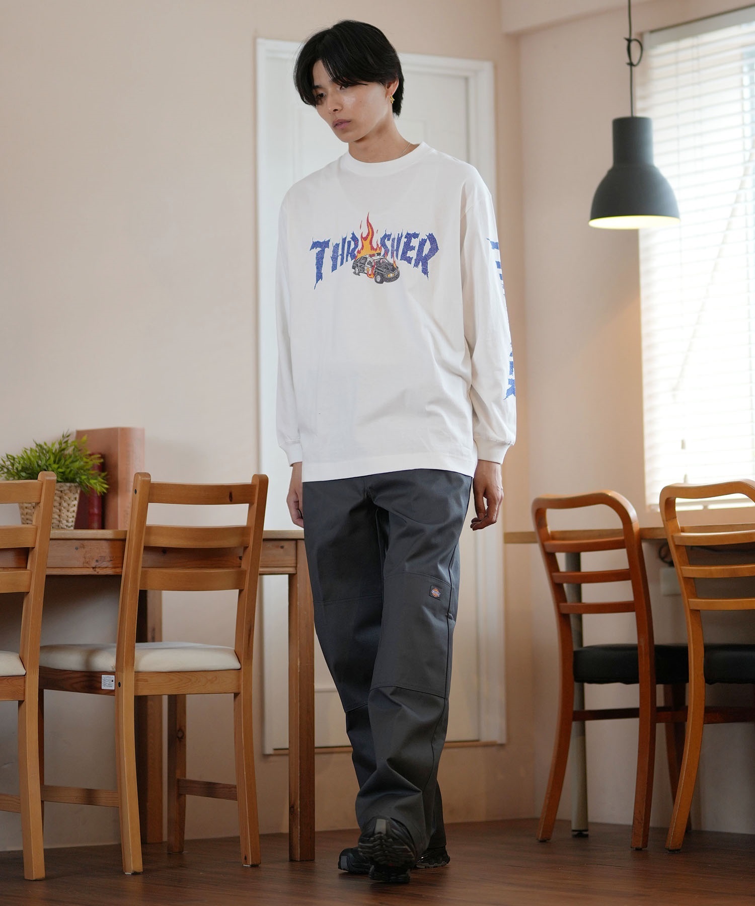 THRASHER スラッシャー 長袖 Tシャツ メンズ THRASHER×ネックフェイス LSTEE 243TH1LT011 ムラサキスポーツ限定(WHT-M)