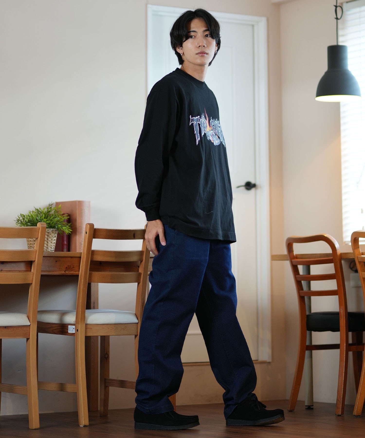 THRASHER スラッシャー 長袖 Tシャツ メンズ THRASHER×ネックフェイス LSTEE 243TH1LT011 ムラサキスポーツ限定(WHT-M)