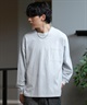 DEAR LAUREL ディアローレル 長袖 Tシャツ ロンT 無地 ポケット ポケT ワンポイントロゴ シンプル D24F1302(WHT-M)