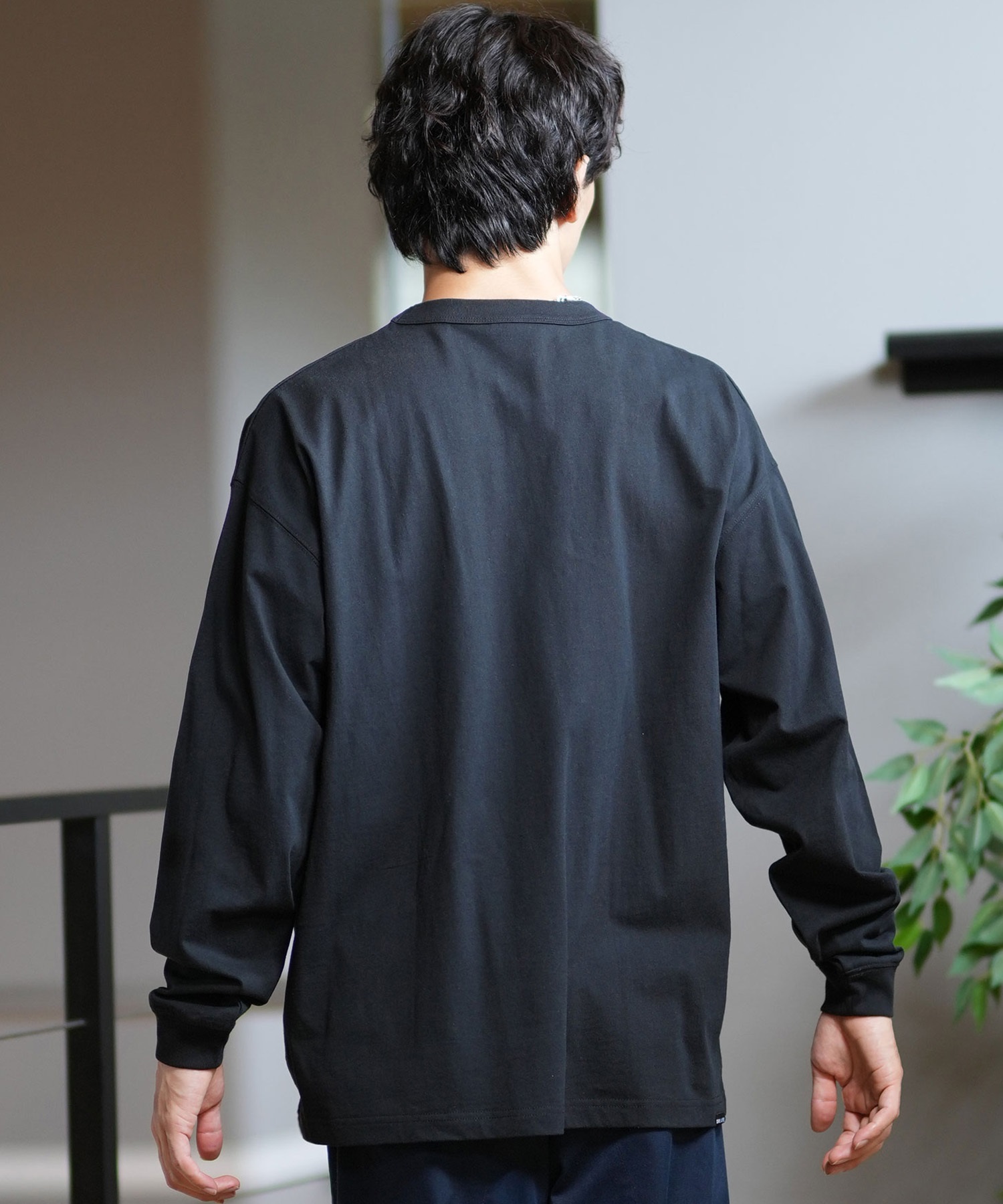 DEAR LAUREL ディアローレル 長袖 Tシャツ ロンT 無地 ポケット ポケT ワンポイントロゴ シンプル D24F1302(WHT-M)