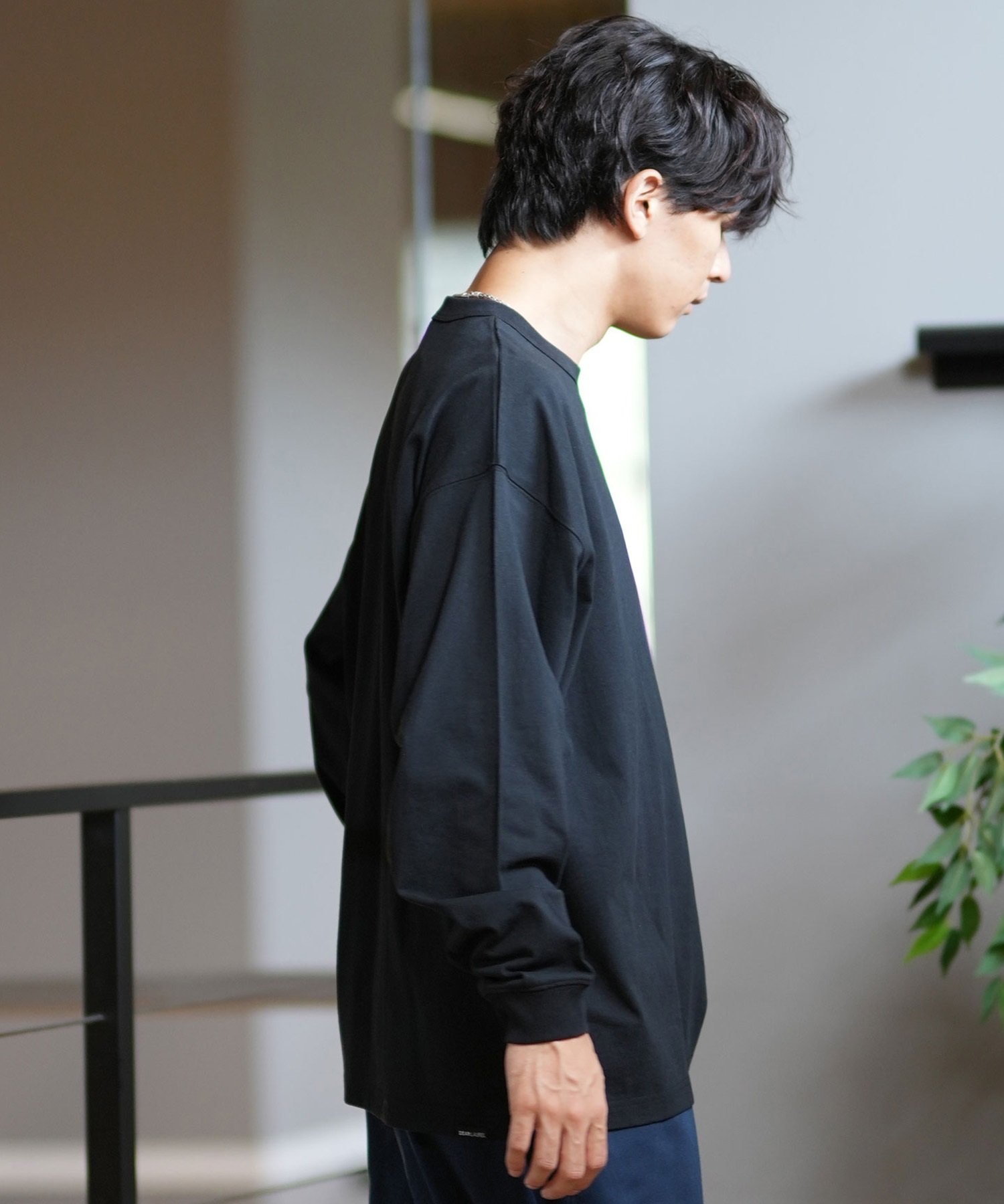 DEAR LAUREL ディアローレル 長袖 Tシャツ ロンT 無地 ポケット ポケT ワンポイントロゴ シンプル D24F1302(WHT-M)