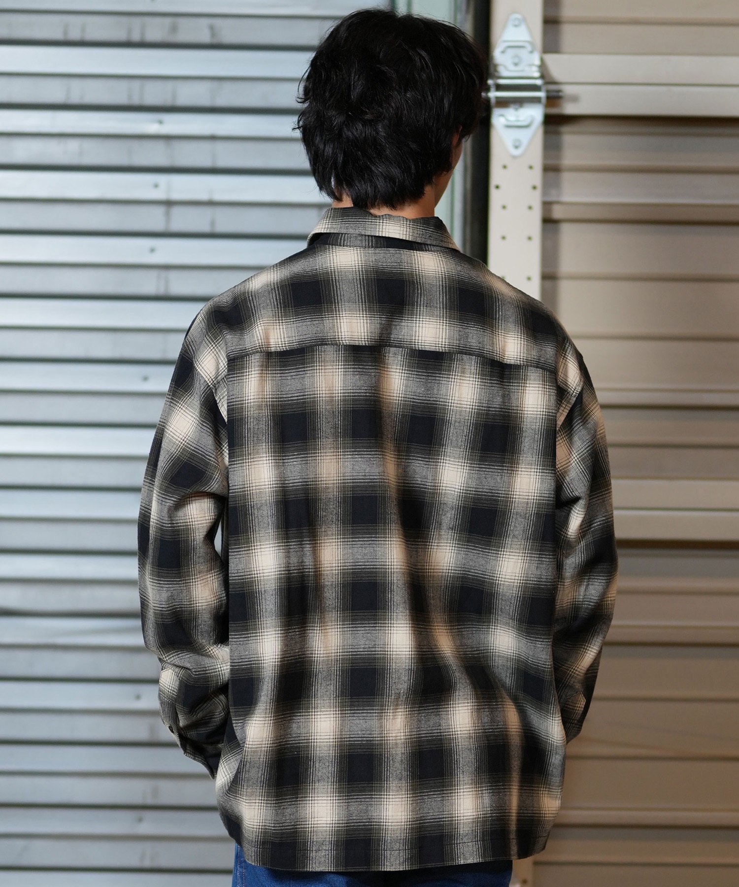 DEAR LAUREL ディアローレル 長袖シャツ メンズ チェック ネルシャツ D24F2401(BLK-M)