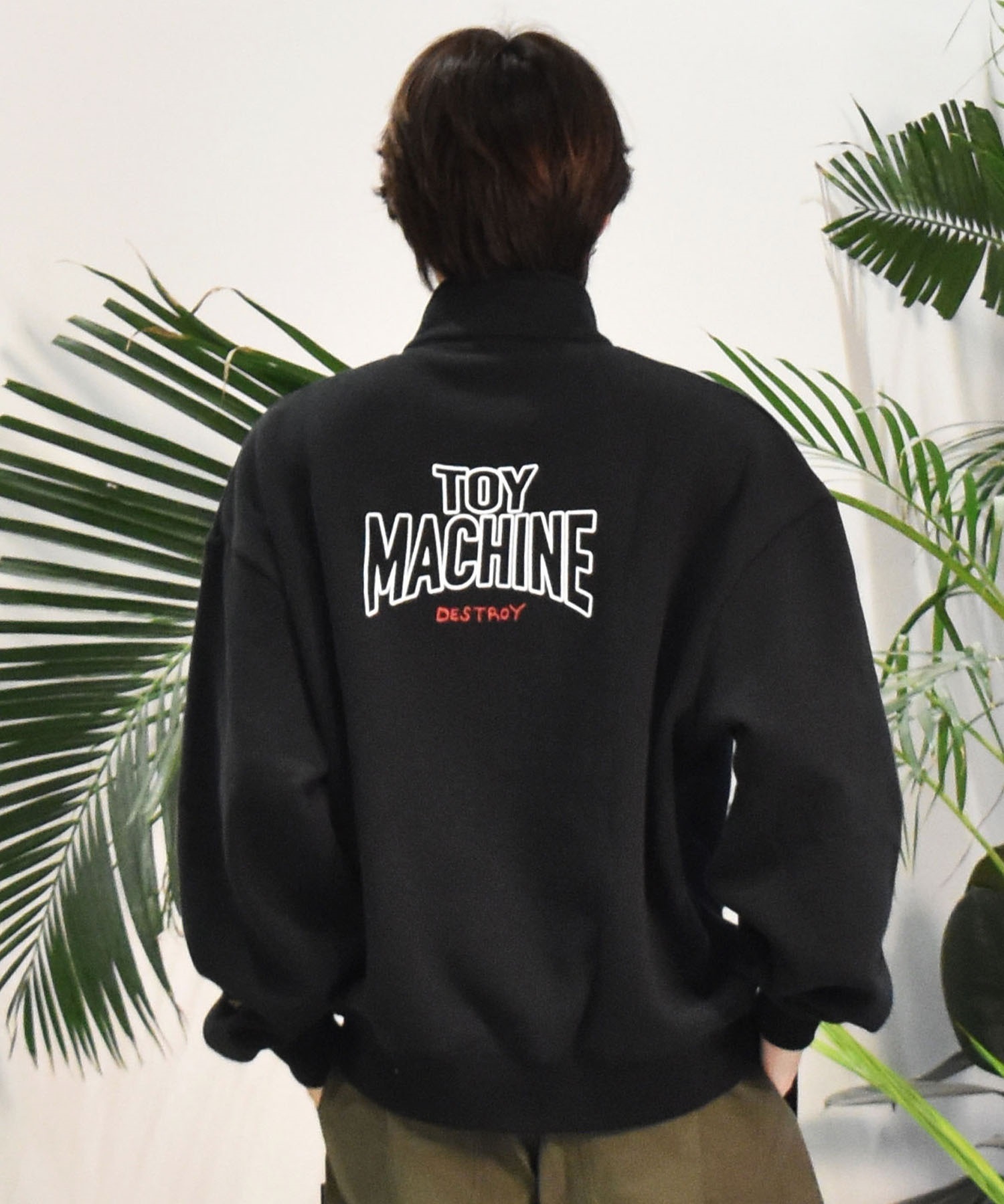 TOY MACHINE トイマシーン メンズ トレーナー MOUSEKATER SWEAT HALF ZIP ムラサキスポーツ限定 MTMFESW7(BLACK-M)