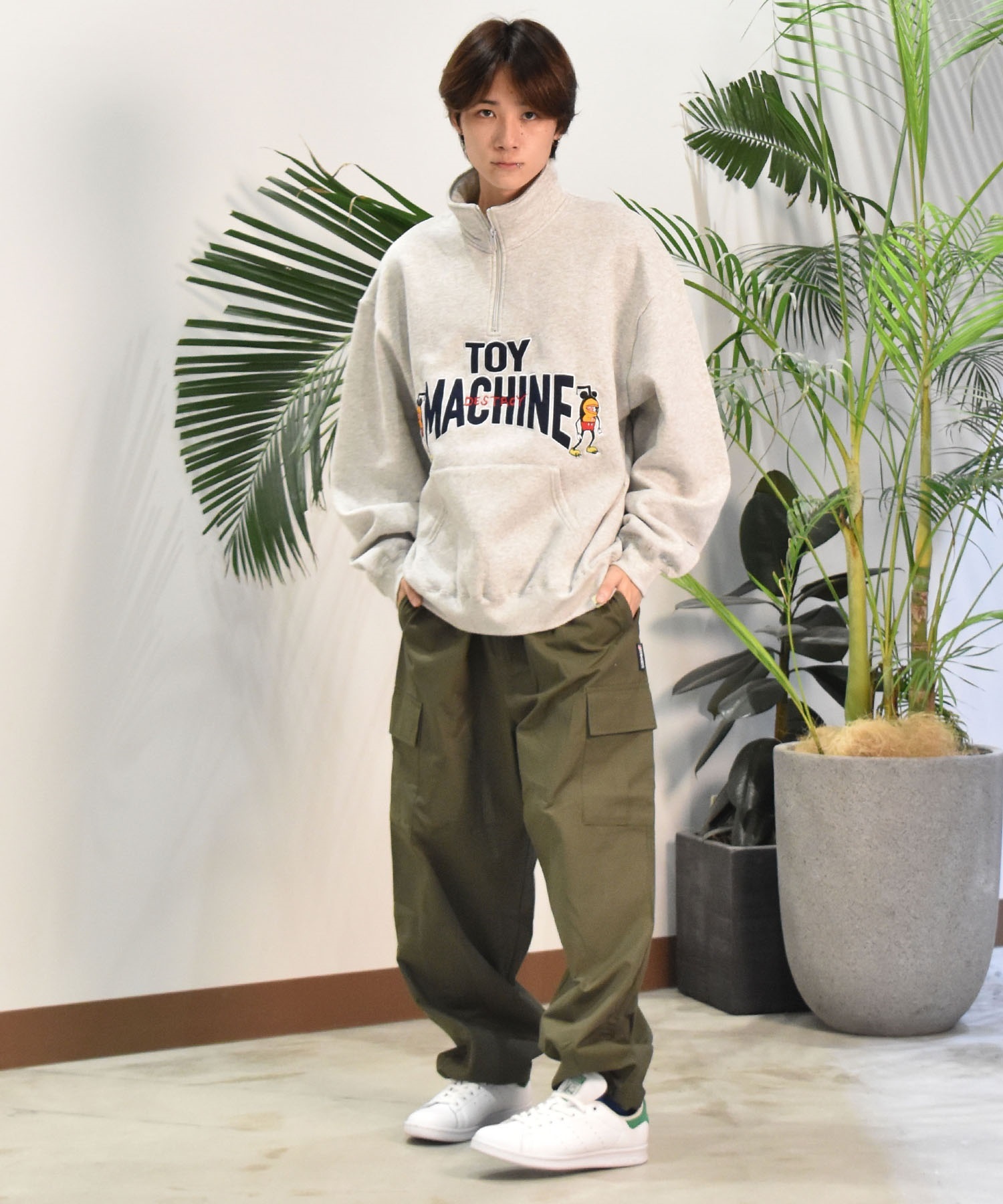 TOY MACHINE トイマシーン メンズ トレーナー MOUSEKATER SWEAT HALF ZIP ムラサキスポーツ限定 MTMFESW7(BLACK-M)