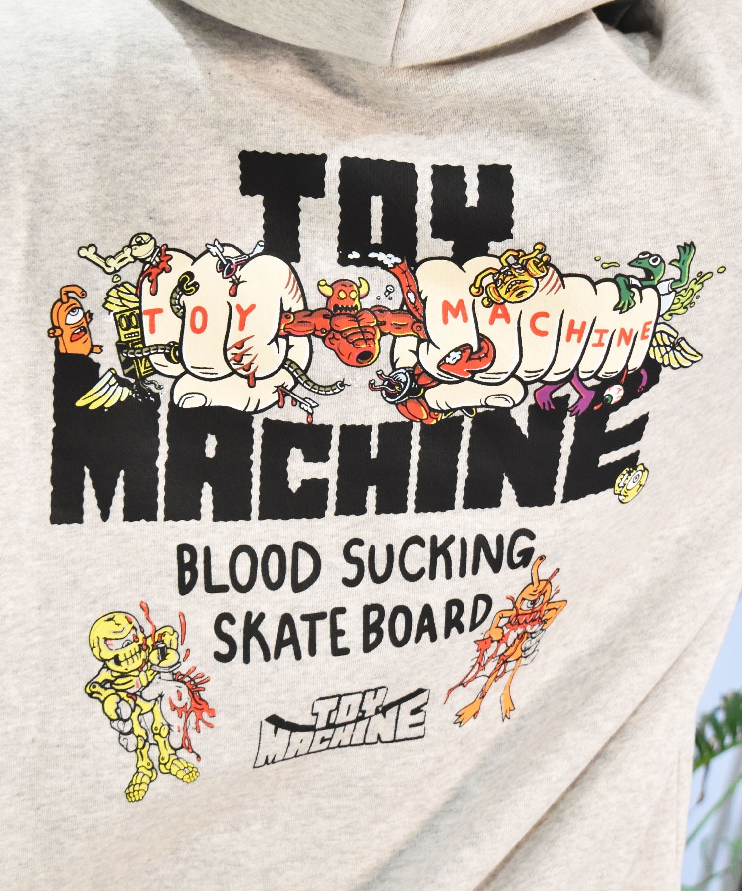 TOY MACHINE トイマシーン メンズ パーカー LIVING TOY FIST SWEAT PARKA ムラサキスポーツ限定 MTMFESW9(BLACK-M)