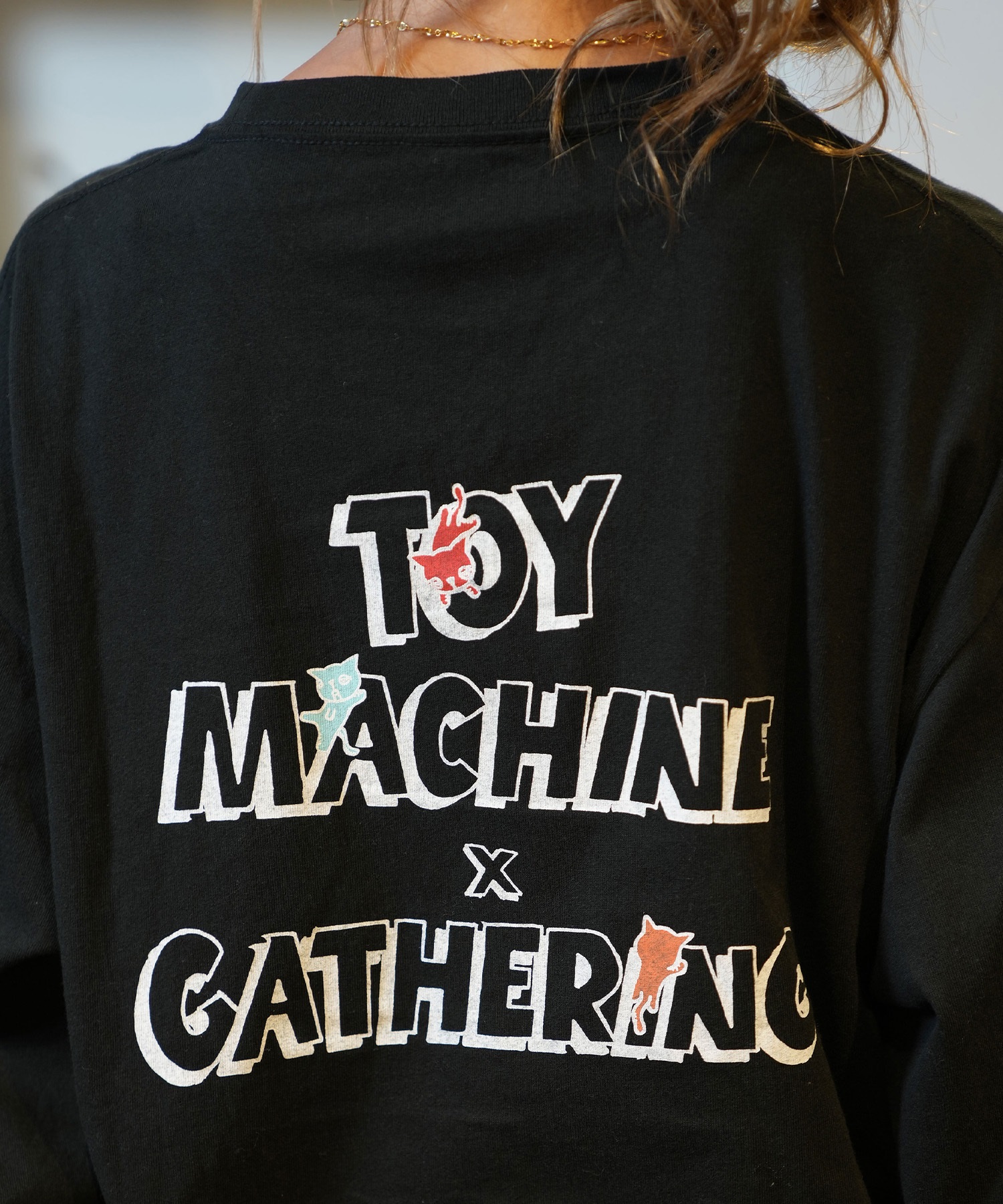 TOY MACHINE トイマシーン 長袖 Tシャツ レディース ロンT ビックシルエット MTMFELT16 ムラサキスポーツ限定(BLACK-M)