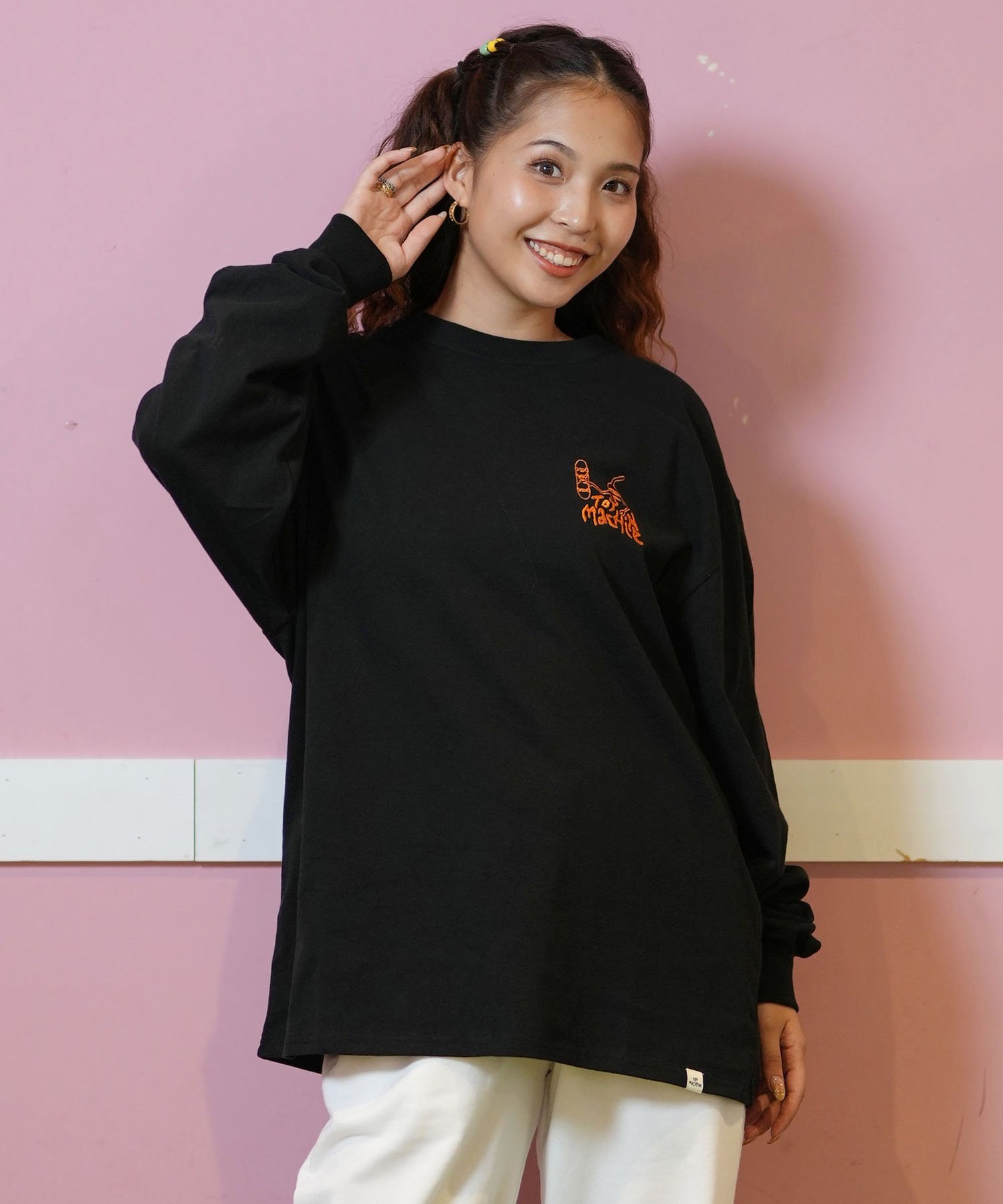 TOY MACHINE トイマシーン 長袖 Tシャツ レディース ロンT バックプリント MTMFELT14 ムラサキスポーツ限定(BLACK-M)