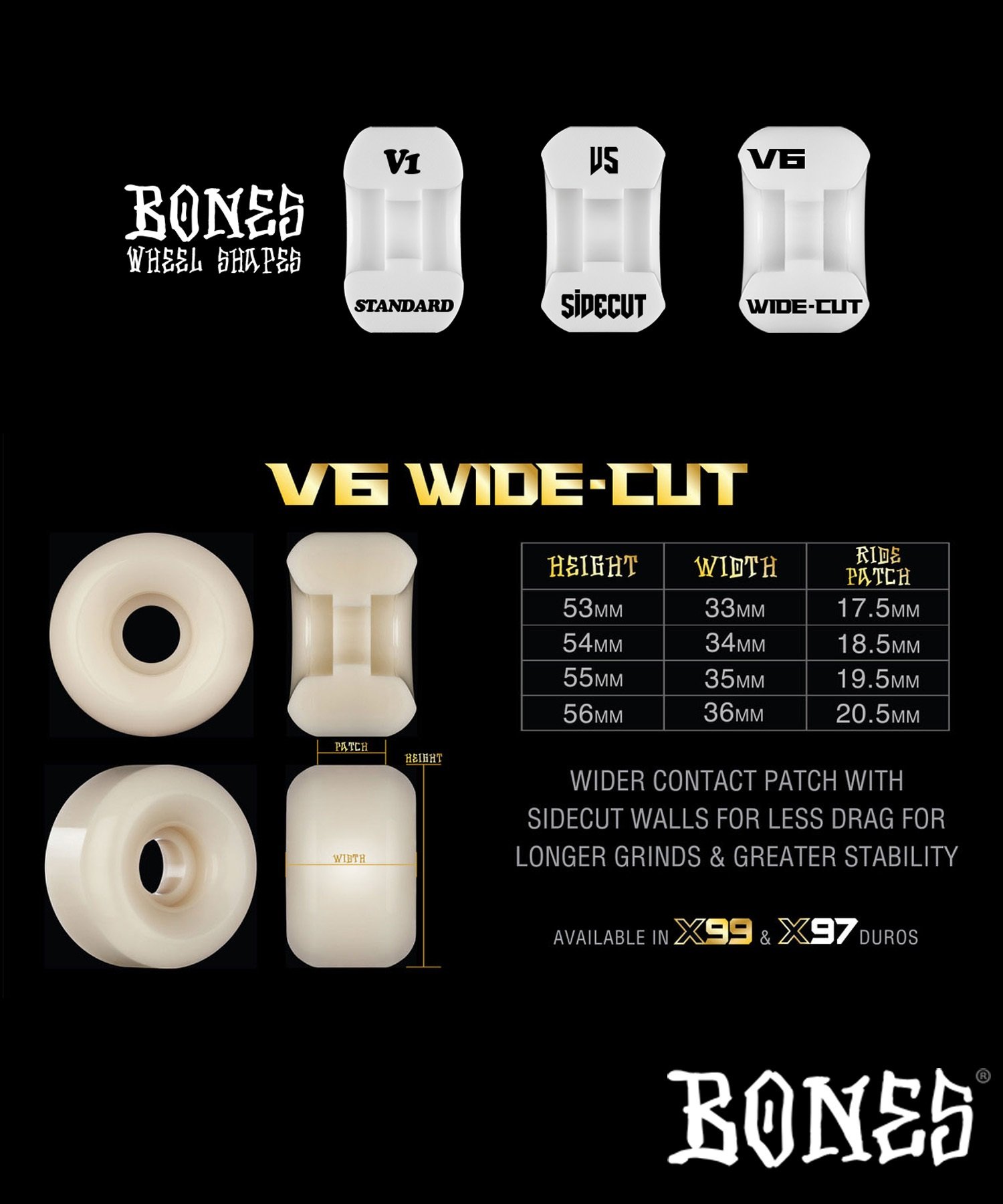 BONES ボーンズ ウィール X-F LOOK BOOK 99A ムラサキスポーツ(ONECOLOR-53mm)