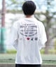 POLER ポーラー 長袖 Tシャツ メンズ ロンT 刺繍ロゴ ビッグシルエット バックプリント 吸汗速乾 249MCV0049 ムラサキスポーツ限定(WHITE-M)