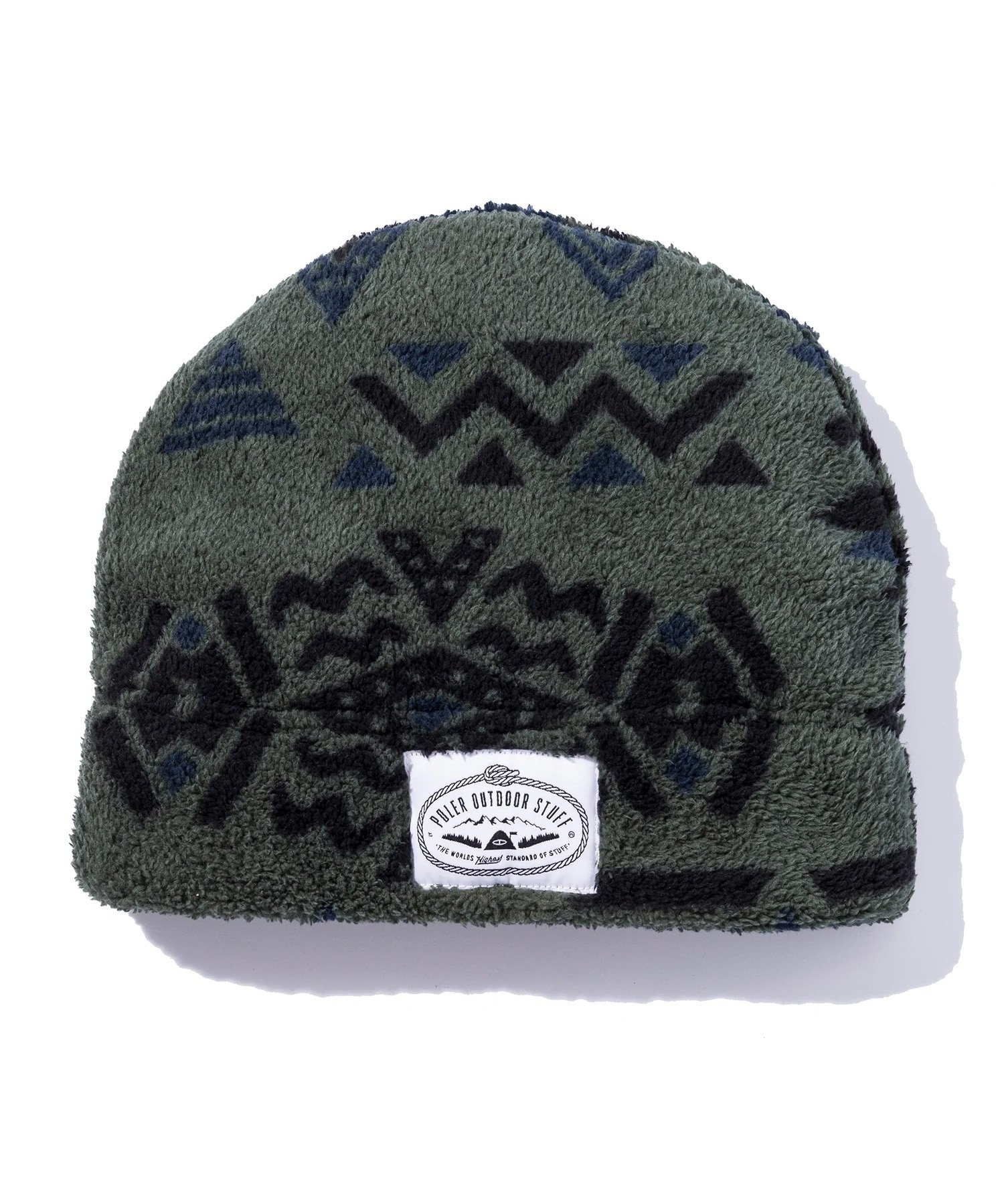 POLER ポーラー ビーニー ニットキャップ ニット帽 帽子 ボア フリース 総柄 BOA FLEECE BEANIE 243MCV0116(BLUE-ONE)