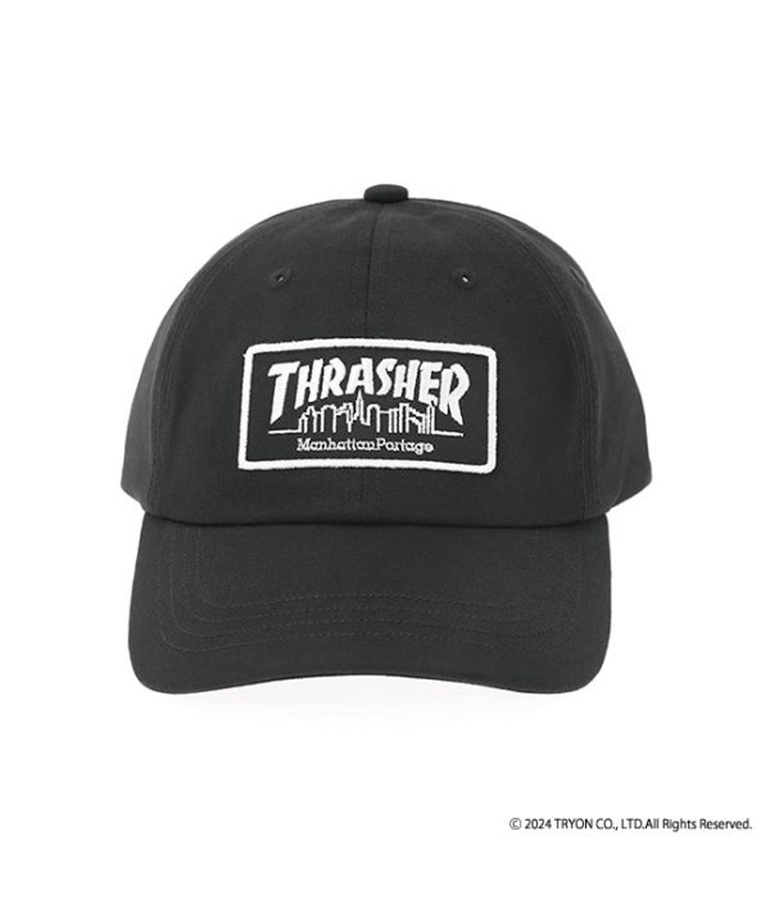 Manhattan Portage マンハッタンポーテージ キャップ 帽子 THRASHER コラボレーション 6Panel Cap MP263(BLACK-FREE)