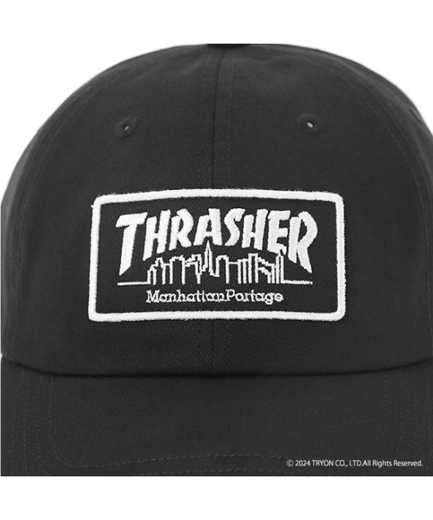 Manhattan Portage マンハッタンポーテージ キャップ 帽子 THRASHER コラボレーション 6Panel Cap MP263(BLACK-FREE)