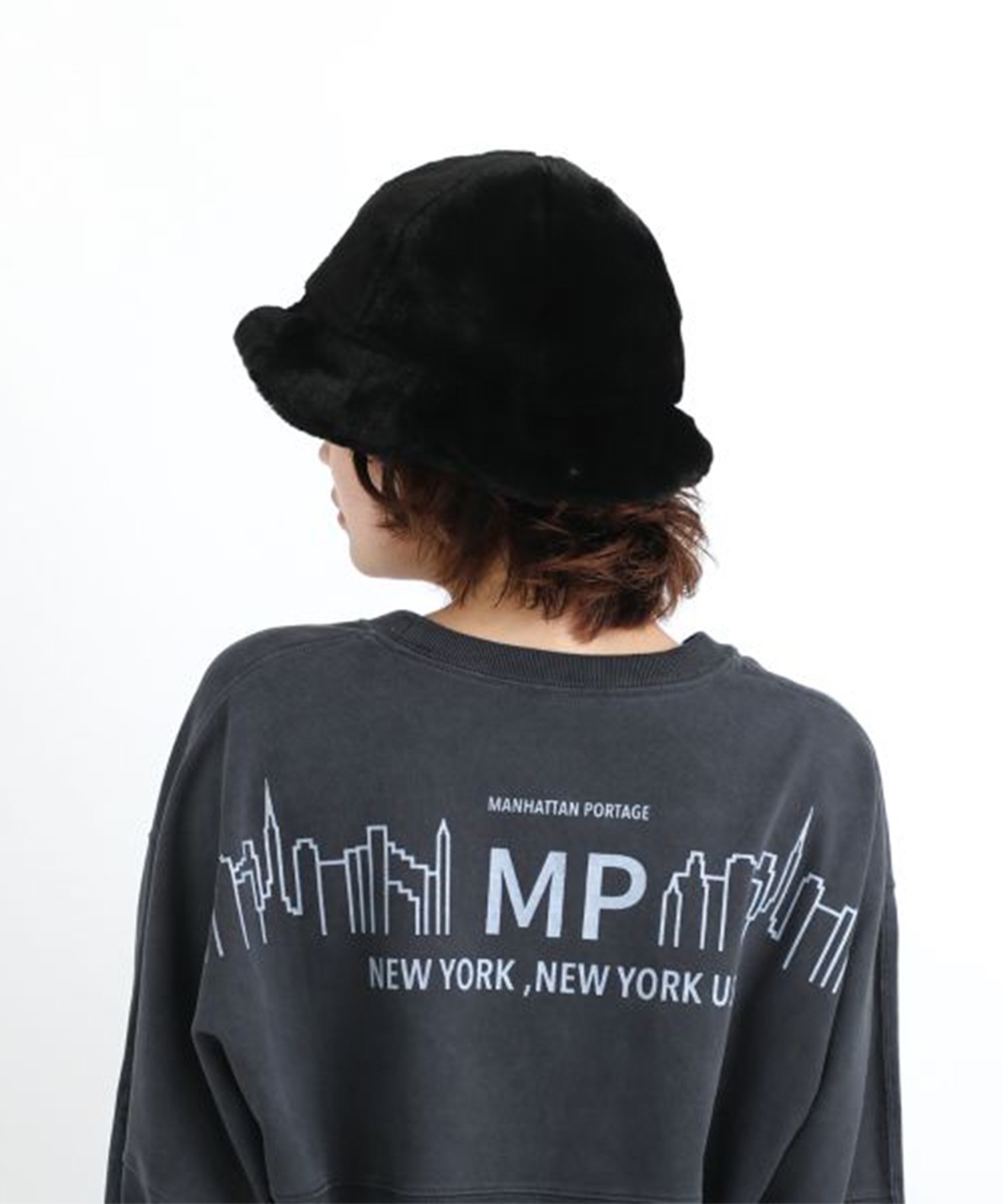 Manhattan Portage マンハッタンポーテージ ハット 帽子 フリーサイズ Fur Bucket Hat MP282(BLACK-FREE)