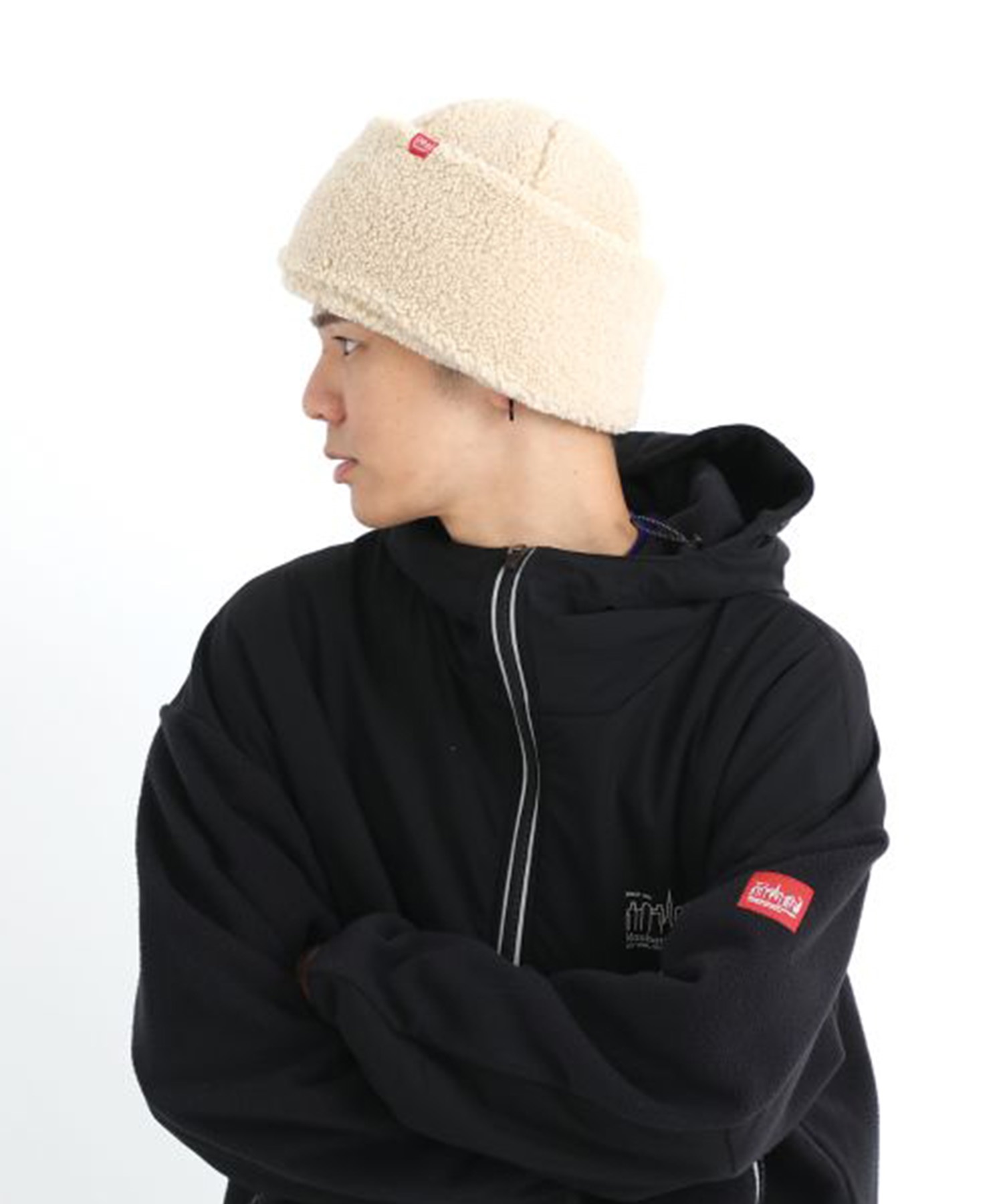 Manhattan Portage マンハッタンポーテージ ビーニー ニットキャップ ニット帽 帽子 Boa Watch Cap MP301(BLACK-FREE)