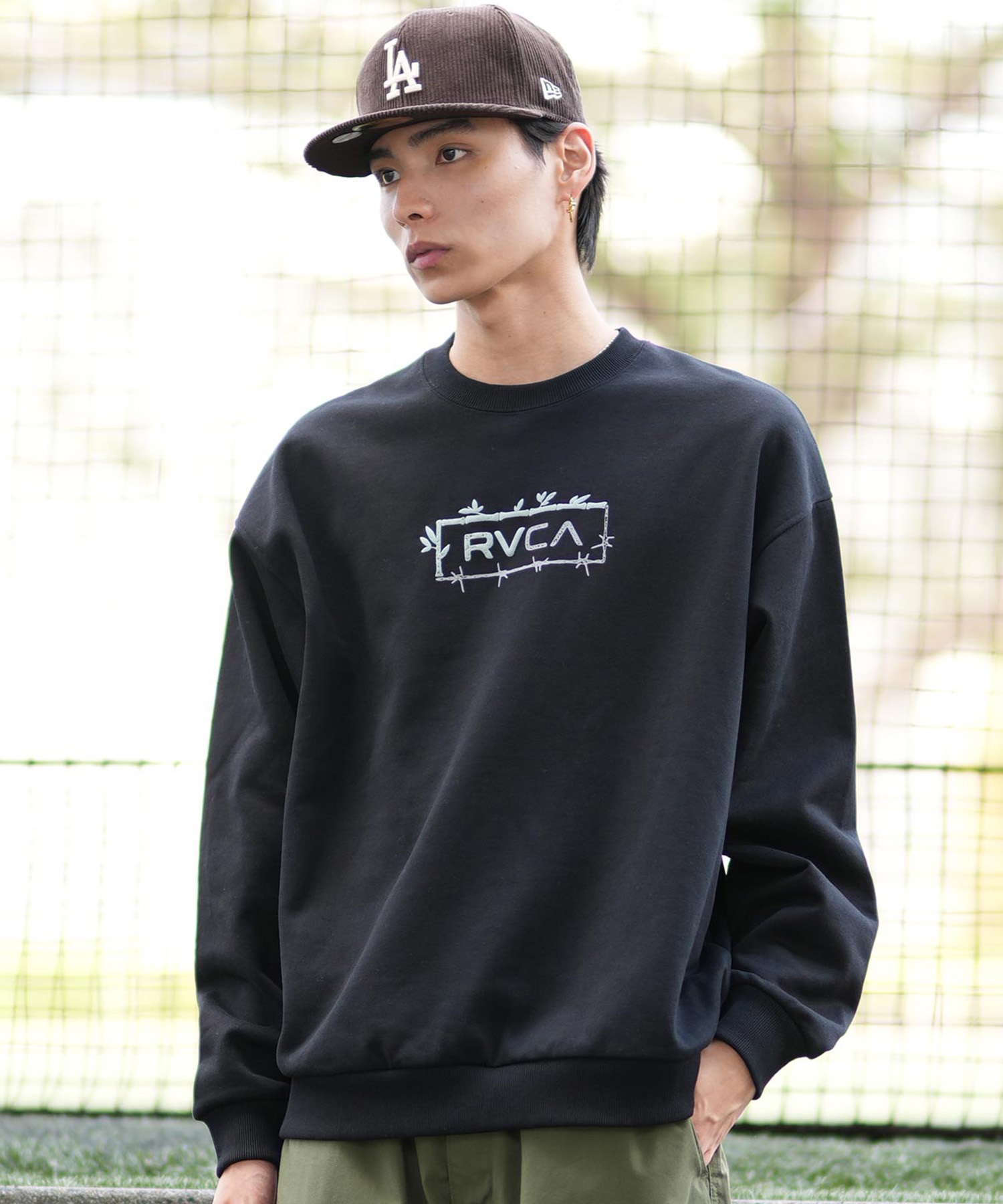 RVCA ルーカ トレーナー クルーネック メンズ スウェット バックプリント 裏起毛 BE042-P05 ムラサキスポーツ限定(ANW-S)