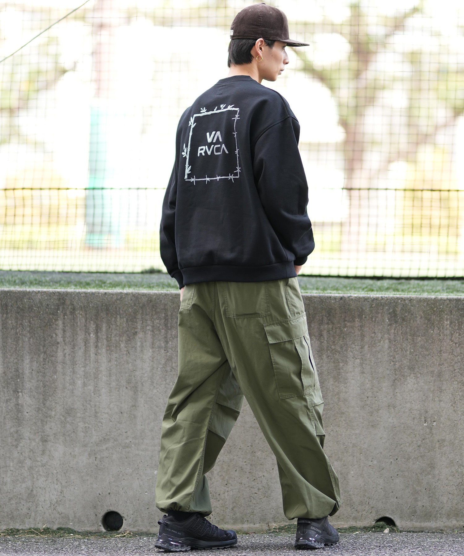 RVCA ルーカ トレーナー クルーネック メンズ スウェット バックプリント 裏起毛 BE042-P05 ムラサキスポーツ限定(ANW-S)