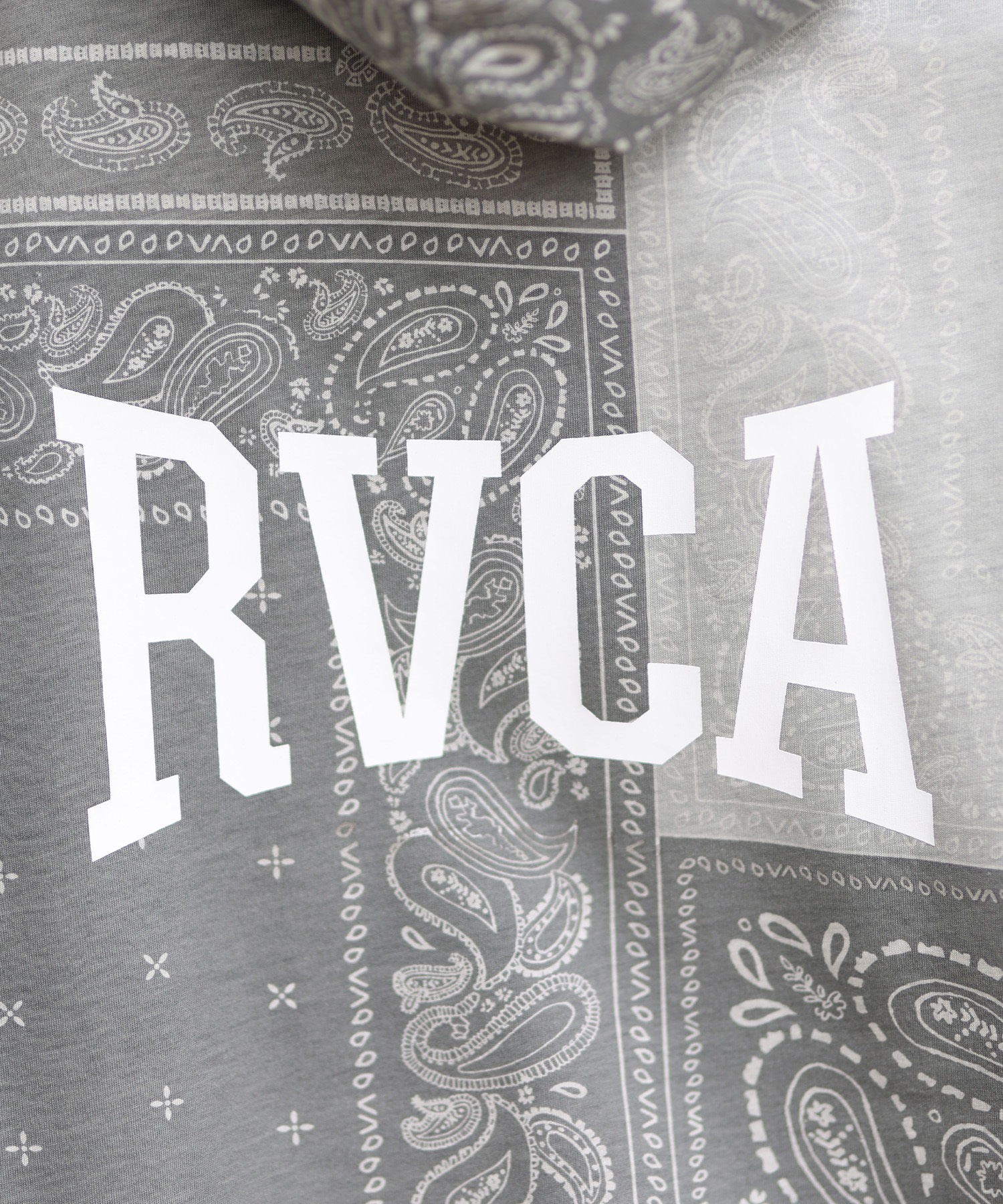 RVCA ルーカ パーカー プルオーバー メンズ スウェット フーディー ペイズリー柄 バックプリント 撥水 防風 セットアップ対応 BE04B-015(GBD-S)