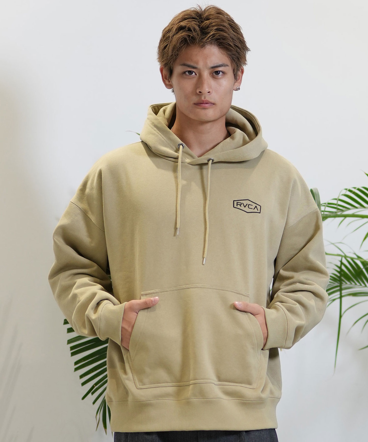 RVCA ルーカ パーカー プルオーバー メンズ バックプリント ペイズリー柄 裏起毛 BE042-P06 ムラサキスポーツ限定(BLK-S)