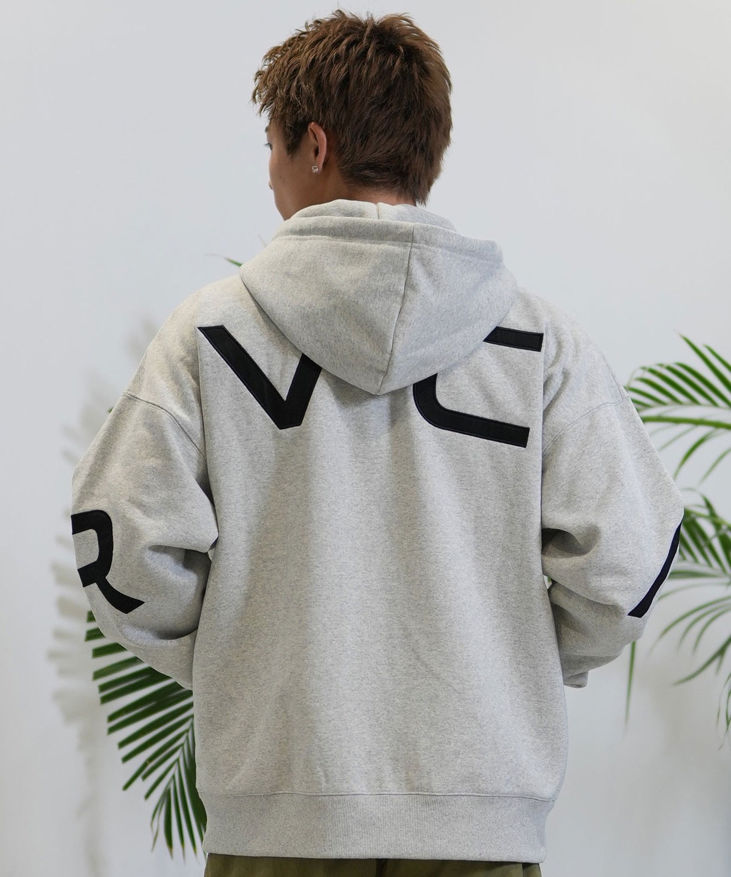 RVCA ルーカ パーカー ジップアップ メンズ ビッグロゴ バックプリント ルーズシルエット BE042-044(BBB-S)