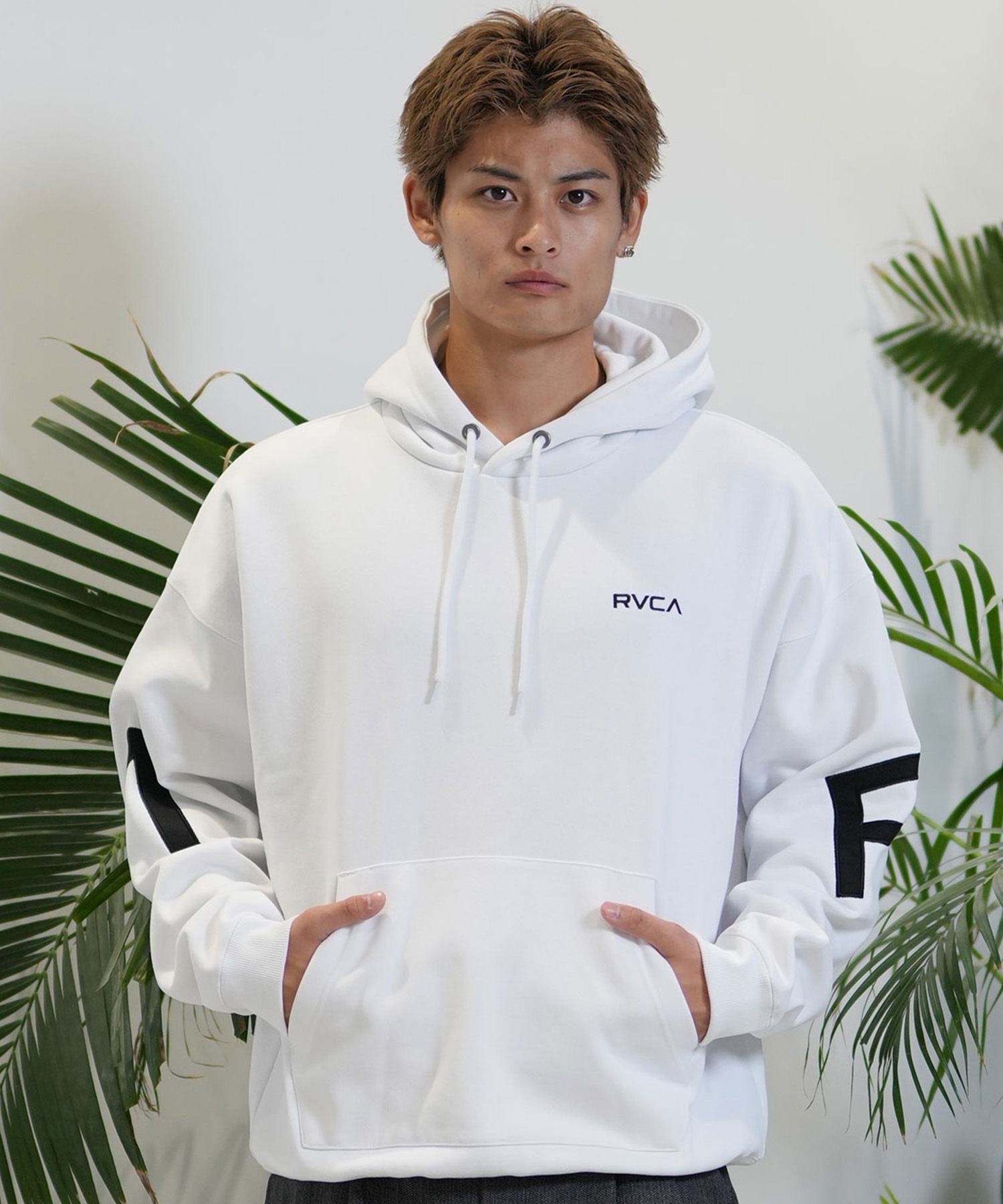 RVCA ルーカ パーカー プルオーバー メンズ スウェット フーディー ビッグロゴ バックプリント ルーズシルエット 裏起毛 BE042-005(HGR-S)